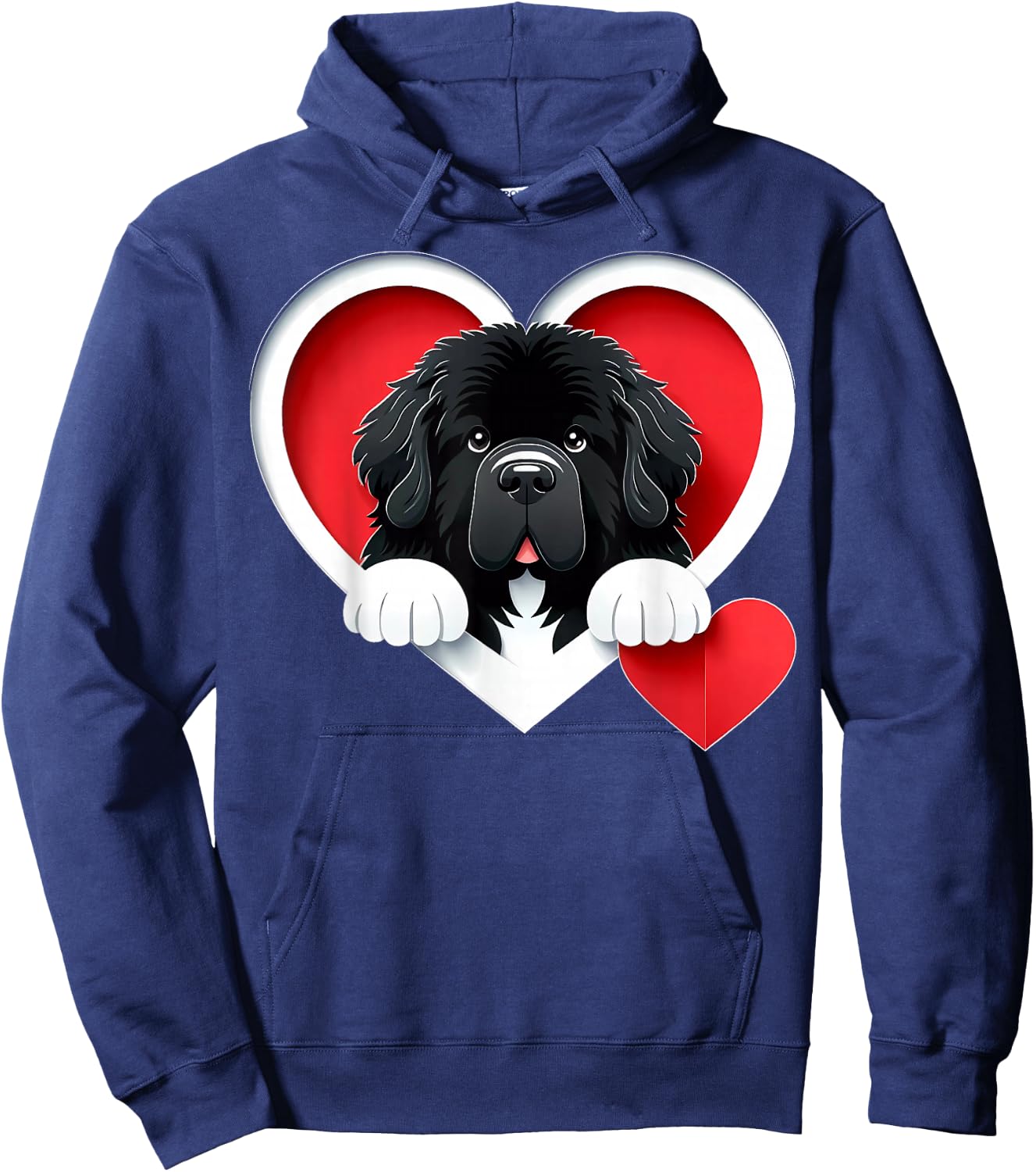 Newfoundland Dog Heart Cute Newfie Puppy Hoodie - Hoodie | Navy
