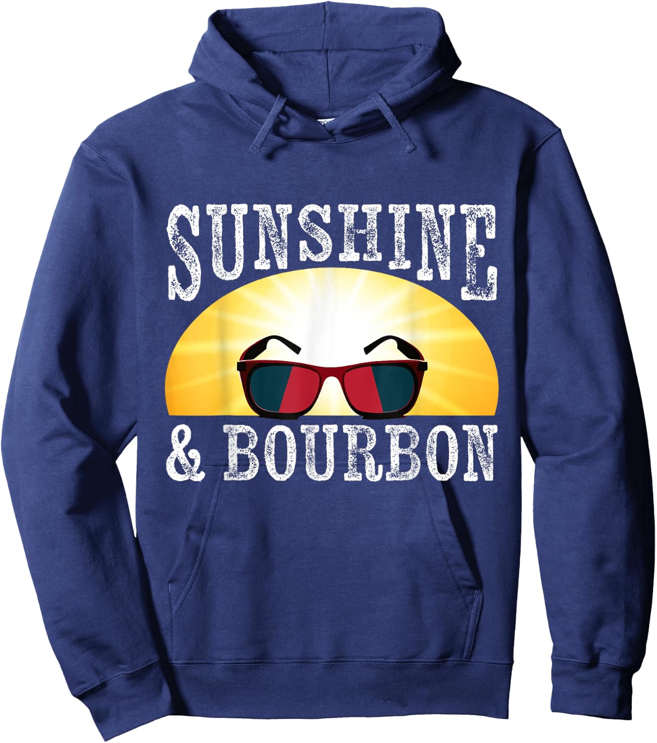 Sunshine and Bourbon Whiskey Hunter Country Music Babe Hoodie - Hoodie | Navy
