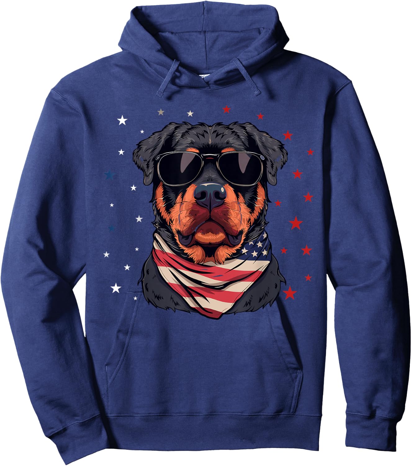 Patriotic American Rottweiler USA Flag Dog 4th Of July Hoodie - Hoodie | Navy