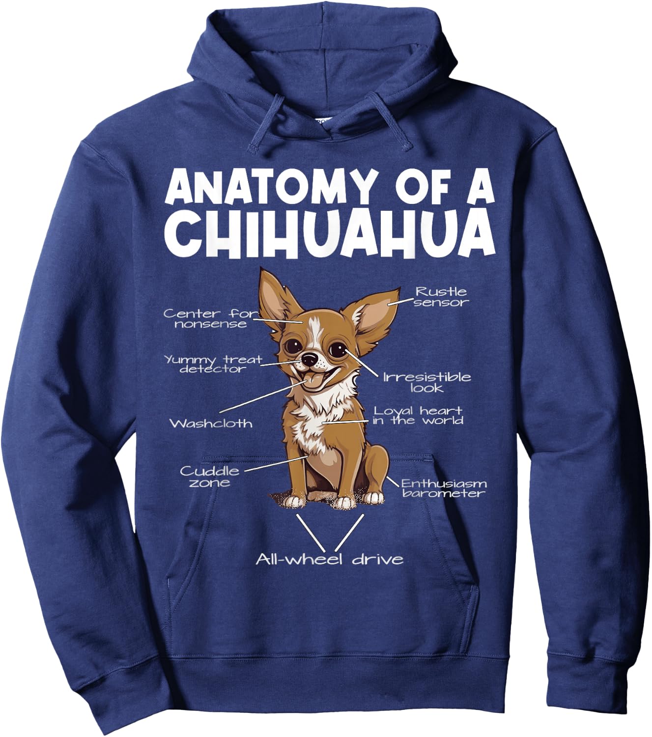 Anatomy Of A Chihuahua Hoodie - Hoodie | Navy