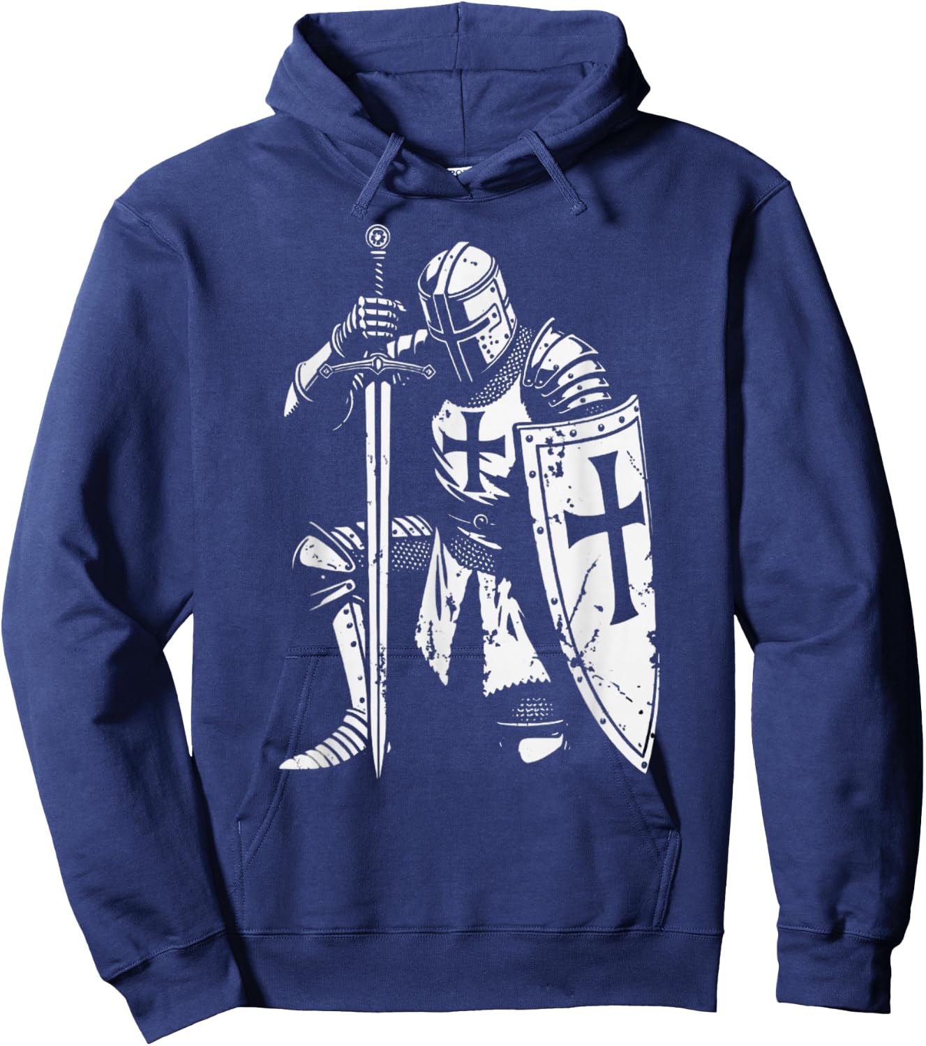 Vintage Holy Christian Knight Hoodie - Hoodie | Navy