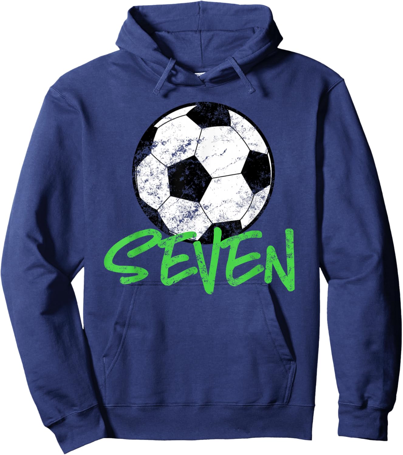 Soccer Player 7th Birthday Shirt | 7 Years Old Soccer Party Hoodie - Hoodie | Navy
