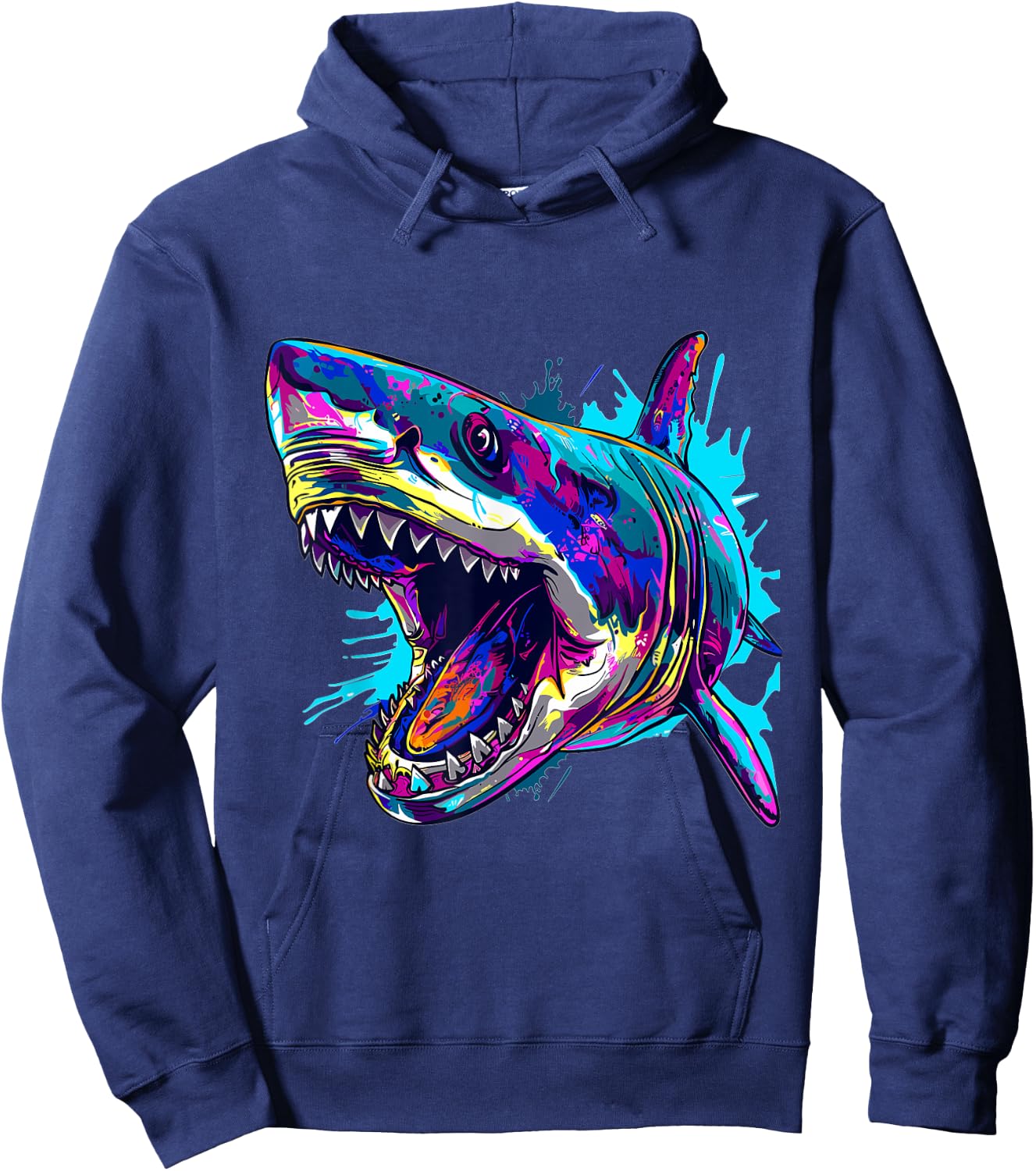 Megalodon Shark Lover Graphic Hoodie - Hoodie | Navy