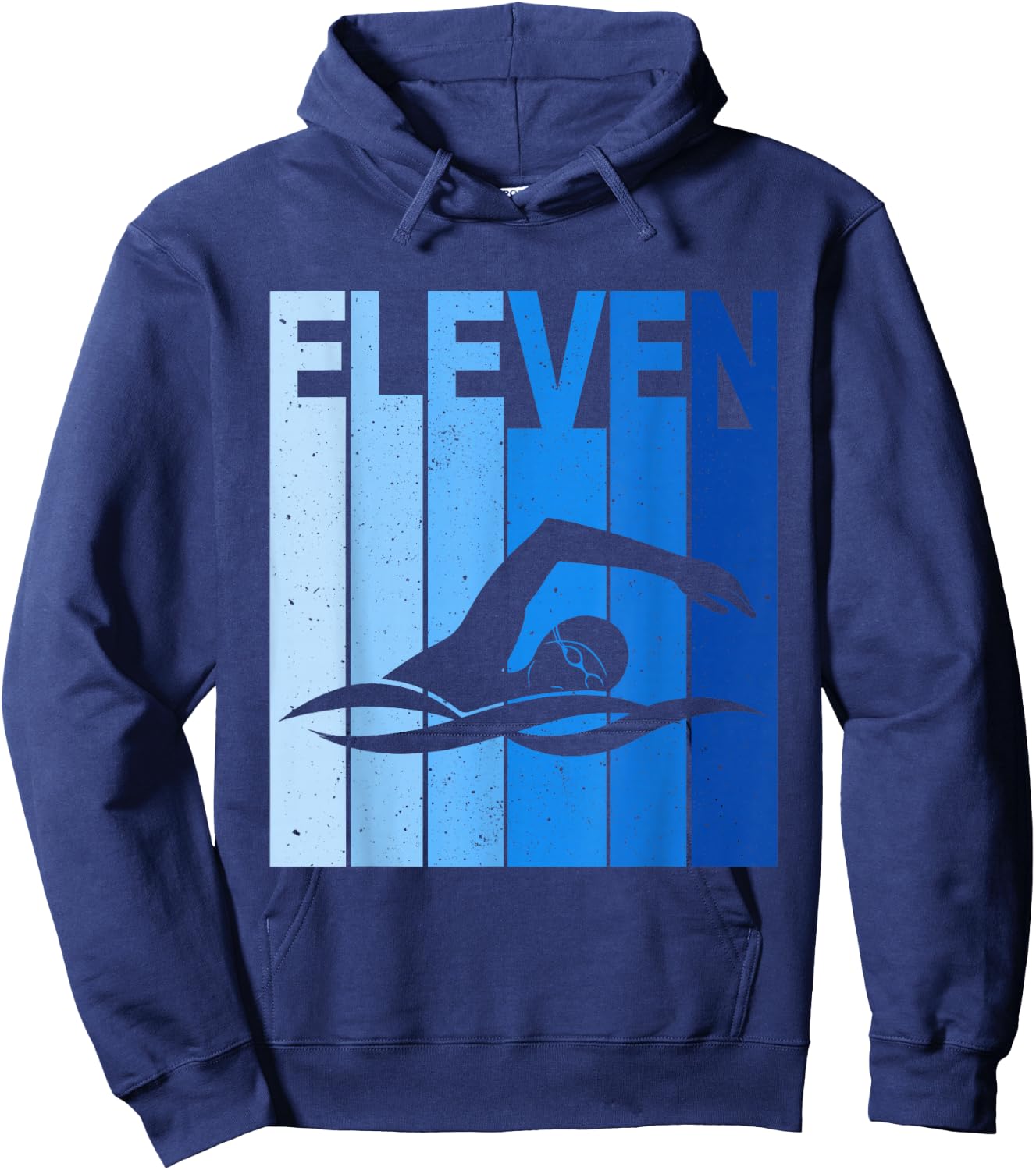 11th Birthday Swimming 11 Year Old Birthday Swimmer Hoodie - Hoodie | Navy