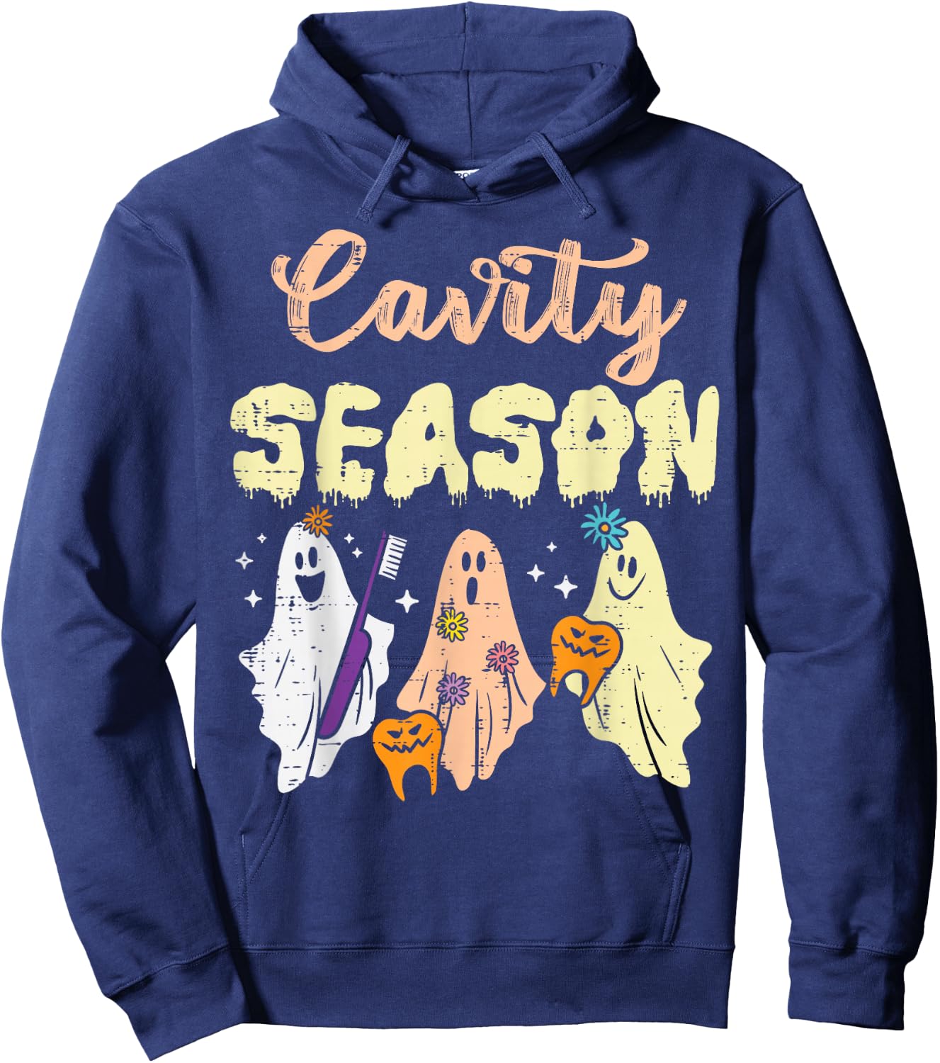 Halloween Dentist Cavity Season Dental Costume Men Women Hoodie - Hoodie | Navy