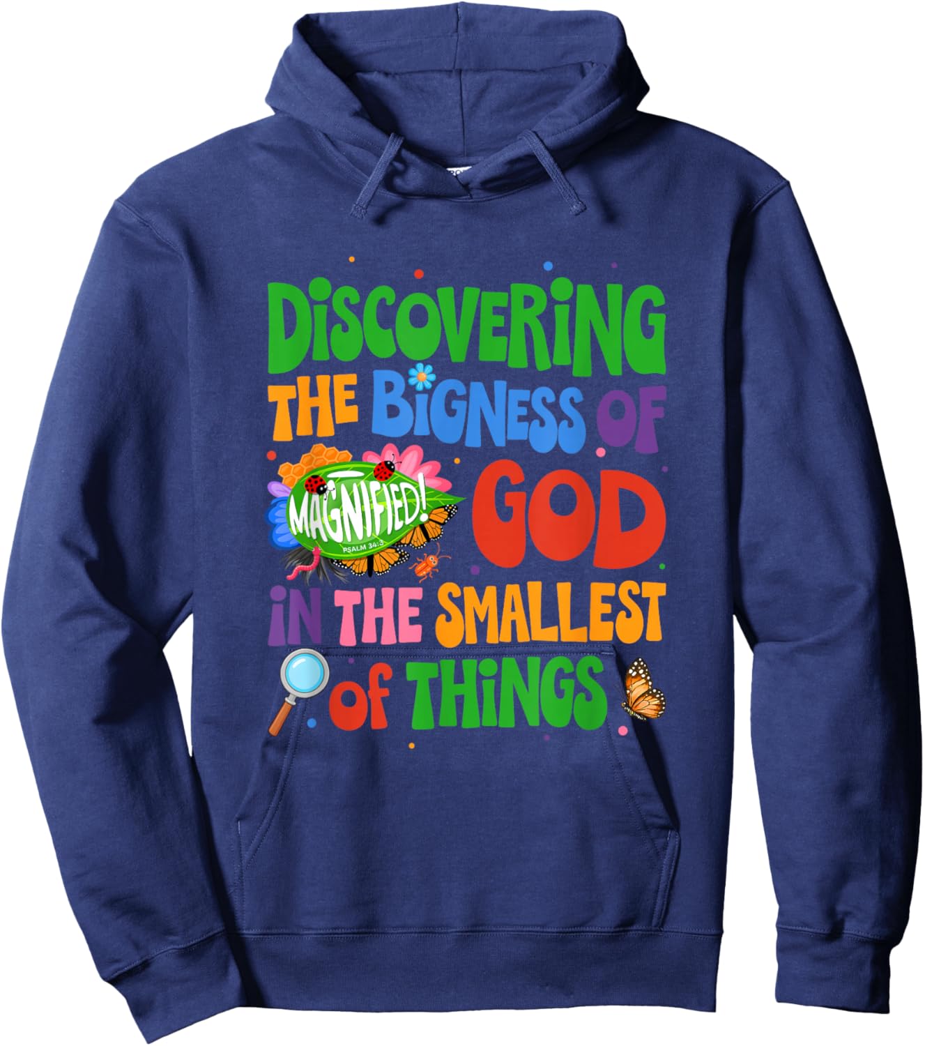 Christian Vbs 2026 Magnified Smallest Insects Adventure Vbs Hoodie - Hoodie | Navy