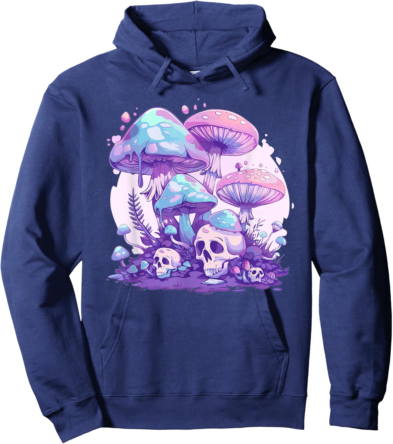 Cute Pastel Goth Mushroom , Small, Black Hoodie - Hoodie | Navy