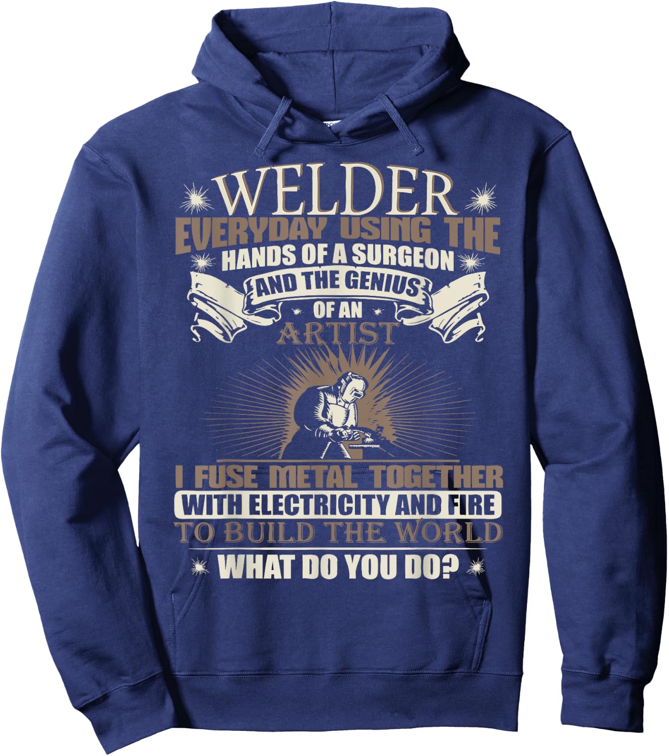 Fuse Metal together with Electricity and Fire Welding Shirts Hoodie - Hoodie | Navy