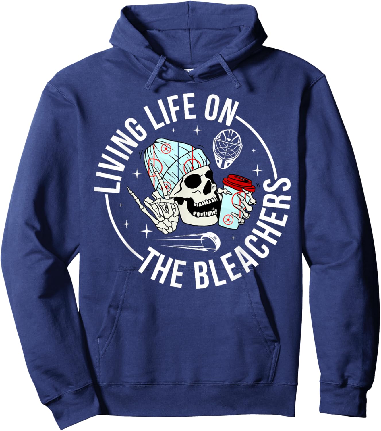 On The Bleachers Hockey Keeper Mom Of A Hockey Goalie Mother Hoodie - Hoodie | Navy