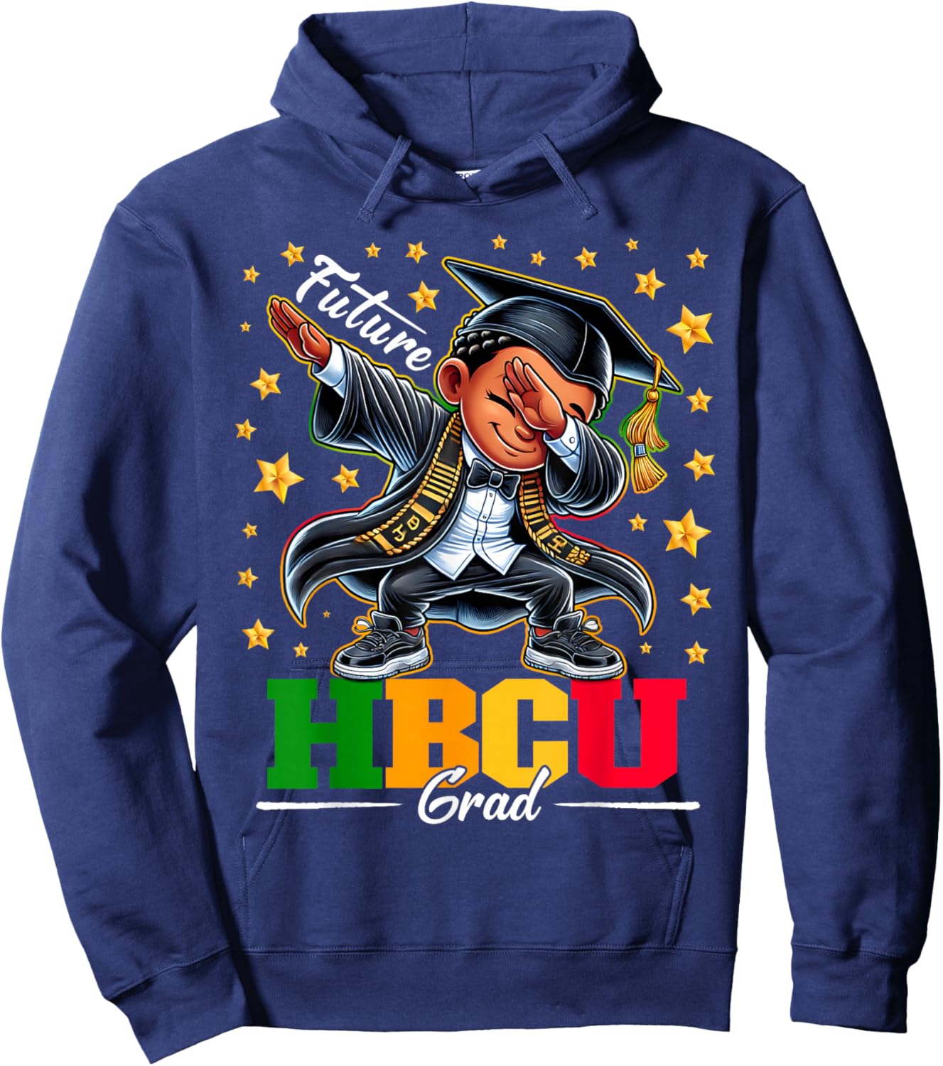 Future HBCU Grad Dabbing Kid Graduation for boys Kids Hoodie - Hoodie | Navy