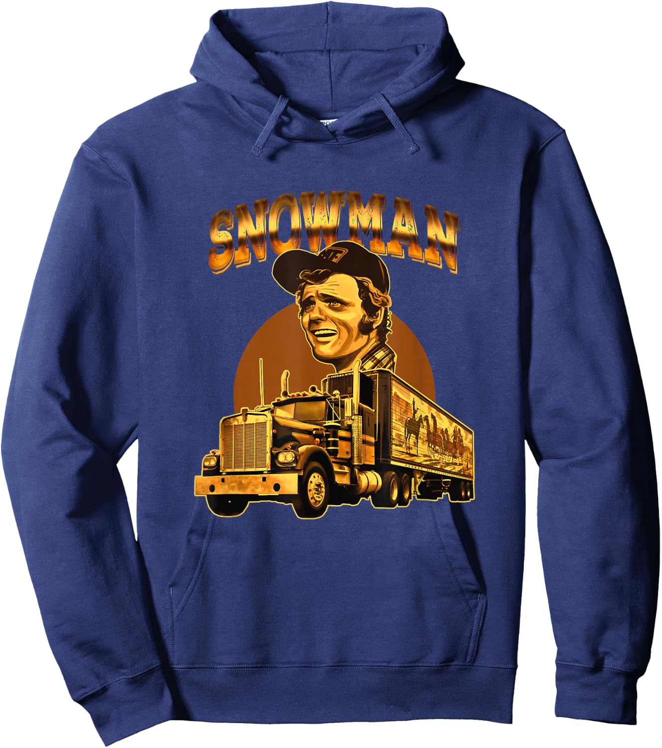 70s Retro Snowman Truck 1970s vintage groovy Hoodie - Hoodie | Navy