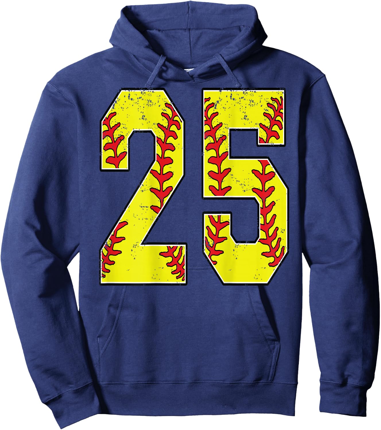 Number #25 Softball Jersey Number 25 Print On Back Hoodie - Hoodie | Navy