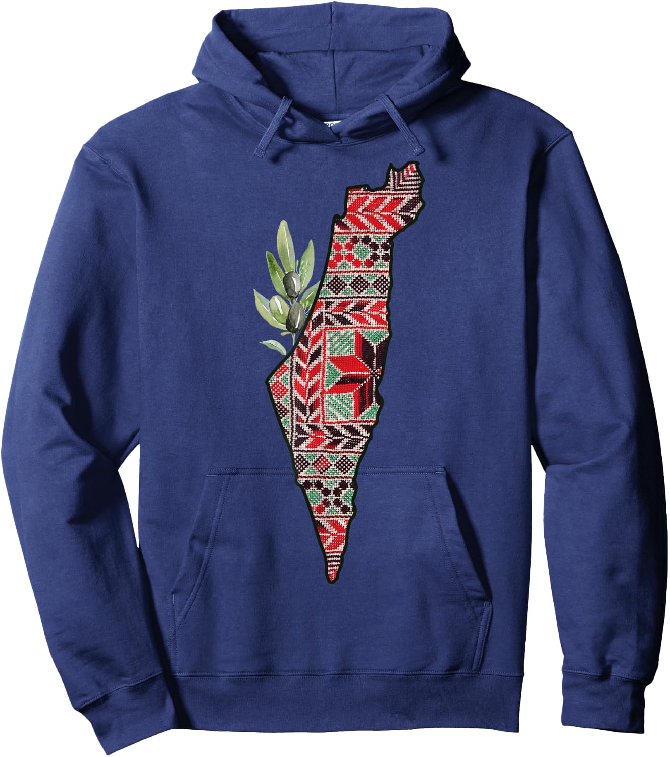 Free Palestine Free Gaza Olives Map Palestinian Pride Hoodie - Hoodie | Navy