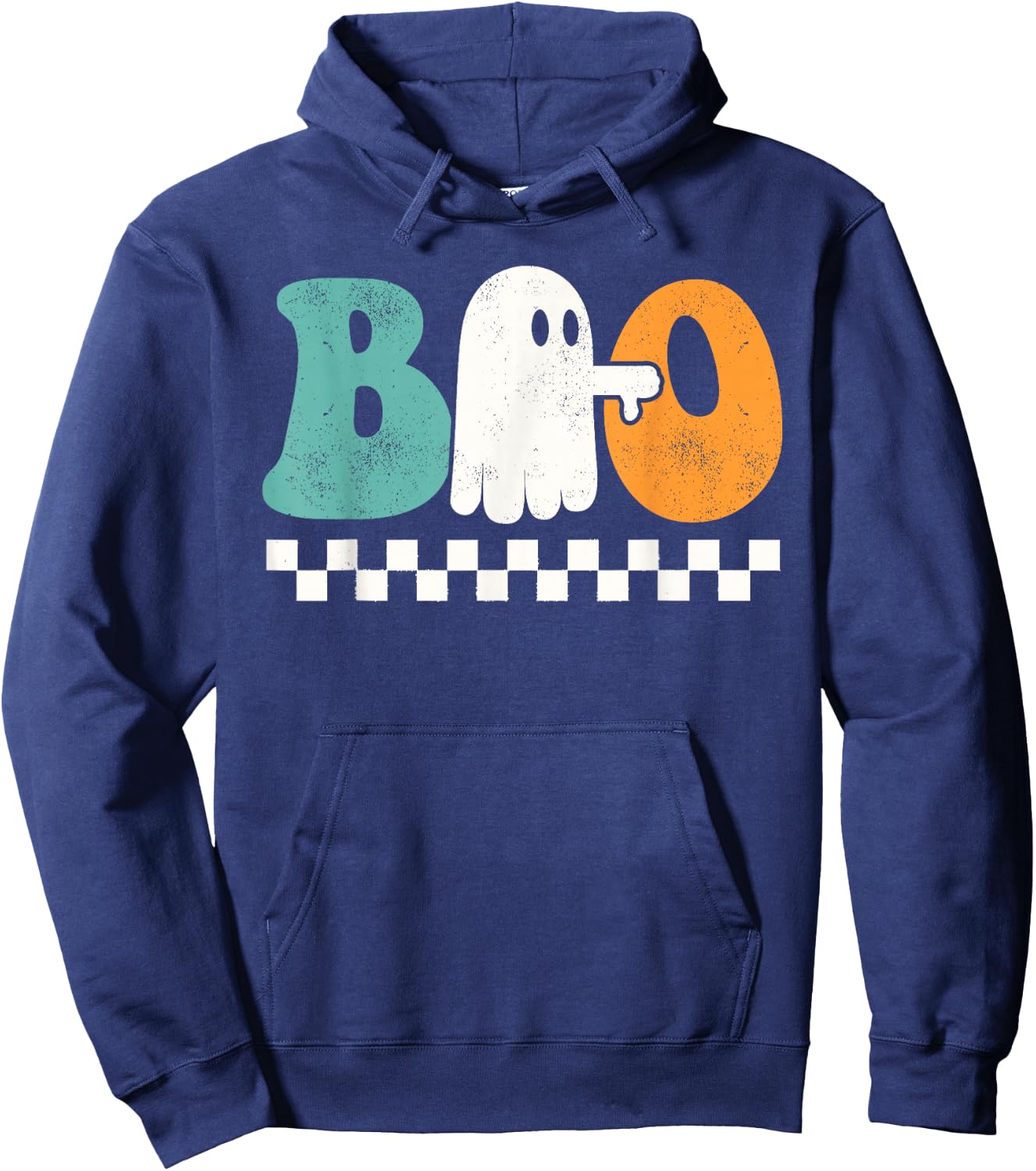 Funny Thumbs Down Boo Ghost Halloween Groovy Women Hoodie - Hoodie | Navy