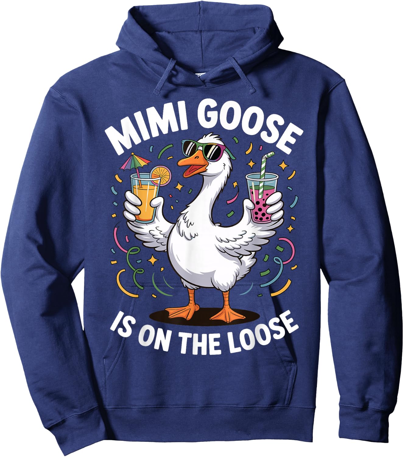 Mimi Goose is on the Loose Funny Grandma Design Hoodie - Hoodie | Navy