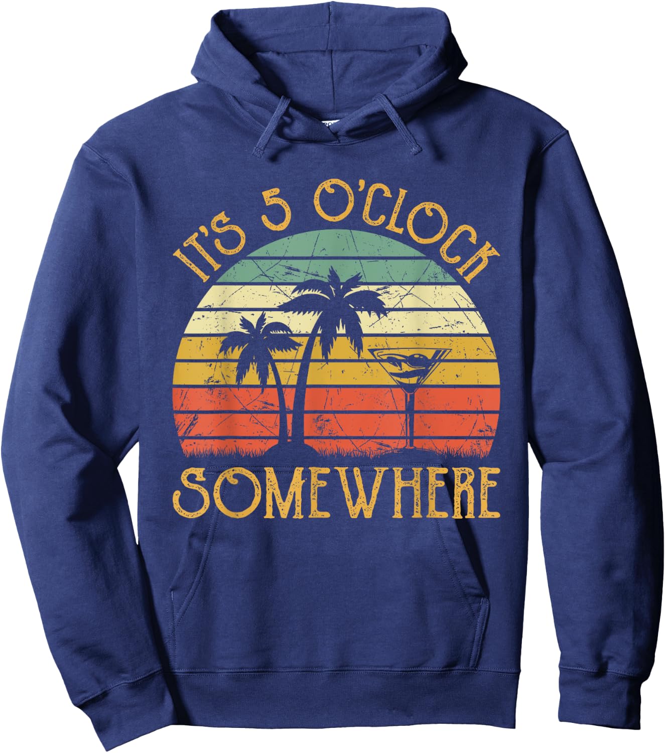 It's 5 O'clock Somewhere Funny Summer Beach Vacation Women Hoodie - Hoodie | Navy