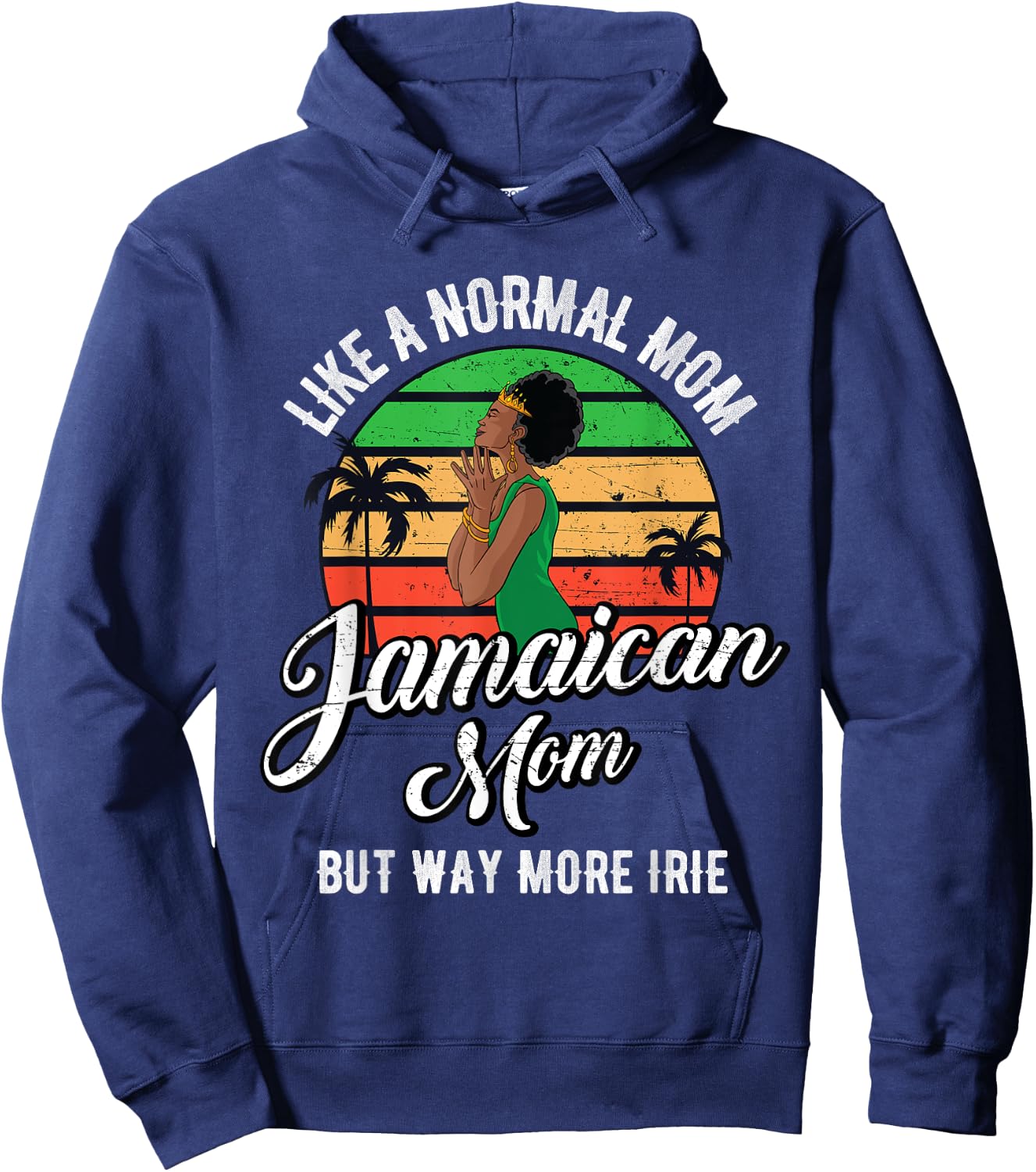 Jamaican Mom Rastafari Reggae Music Jamaica Mum Mother's Day Hoodie - Hoodie | Navy