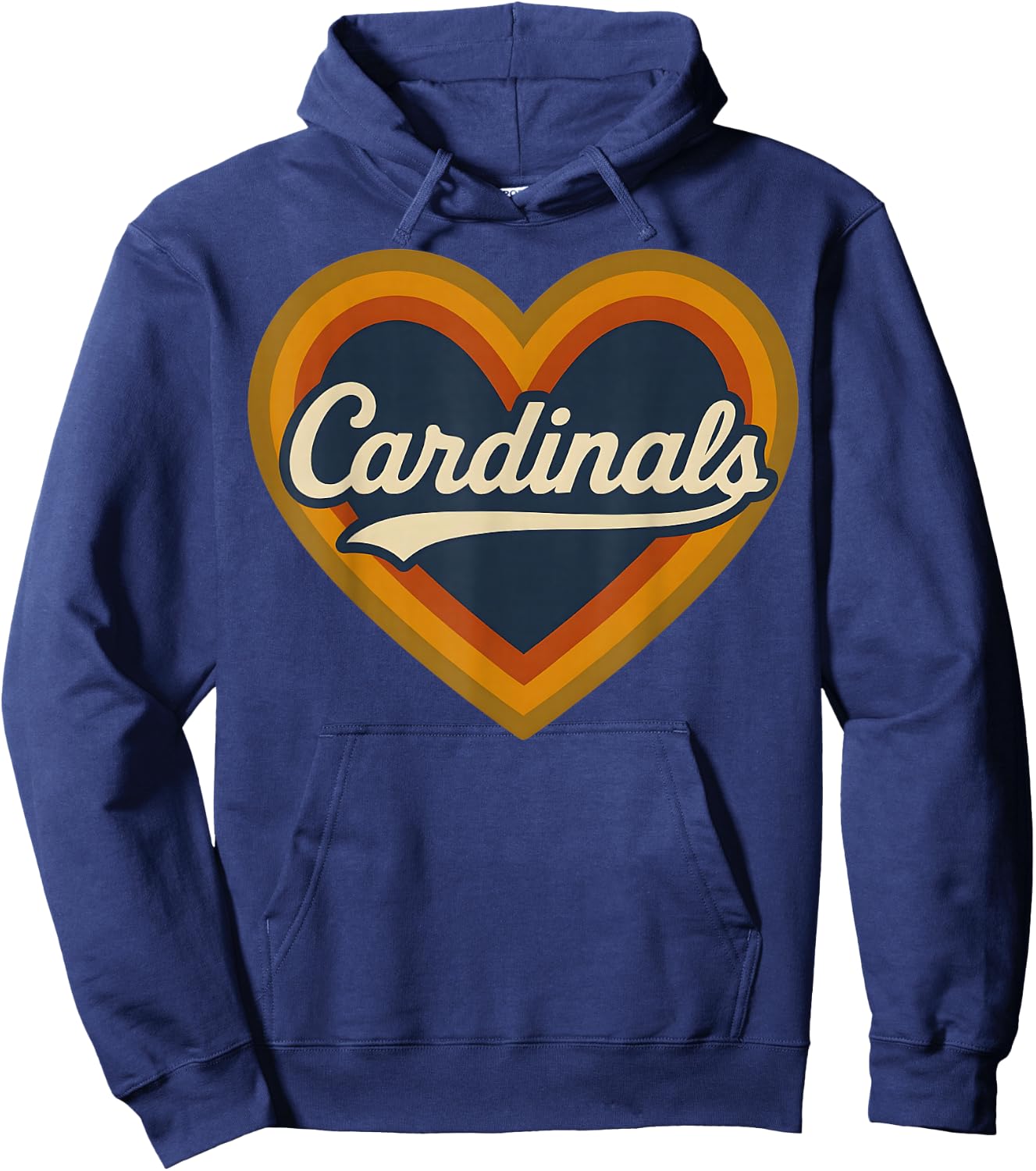 Retro Heart Cardinals Classic Vibe Graphic Gift Men Women Hoodie - Hoodie | Navy