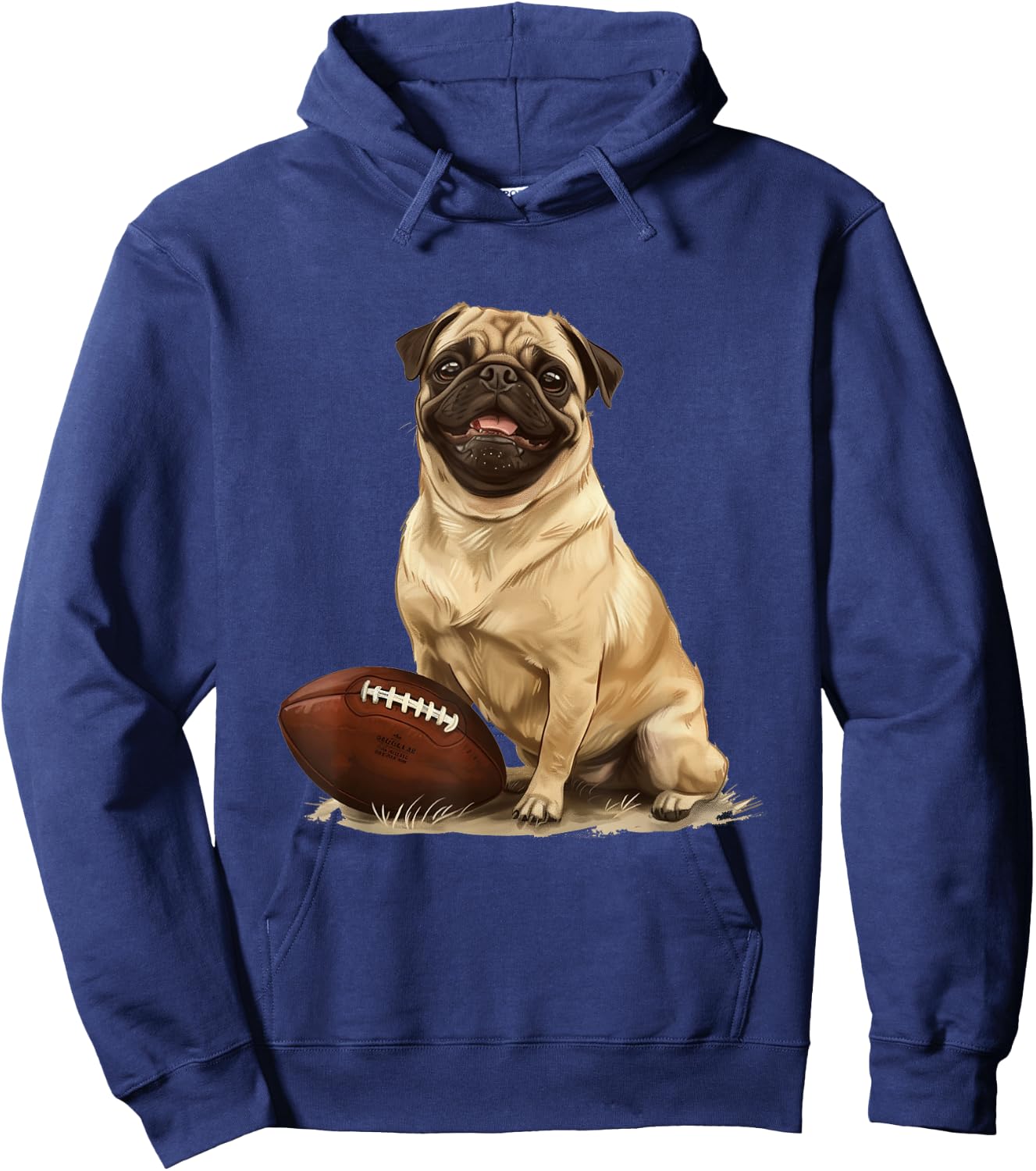 Pug Puppy Dog Football Sports Team Animal Hoodie - Hoodie | Navy