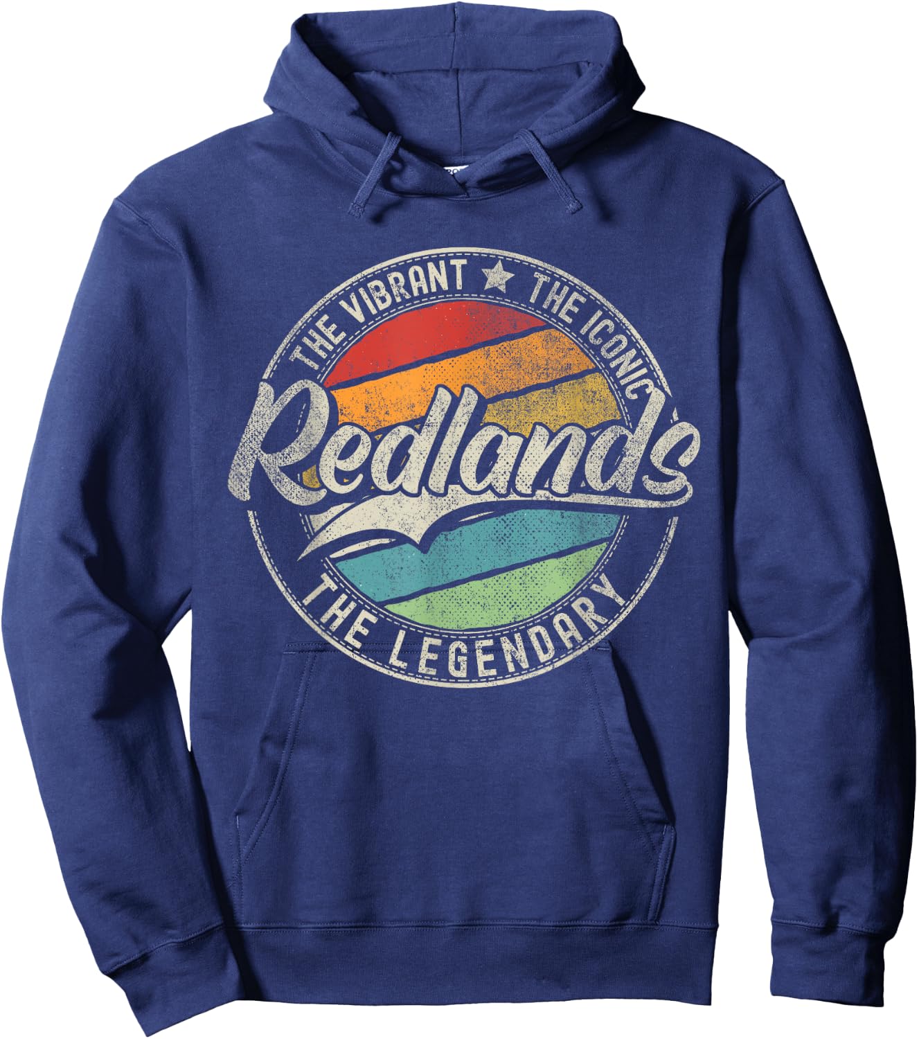 Redlands CA | California | Vintage Distressed Hoodie - Hoodie | Navy