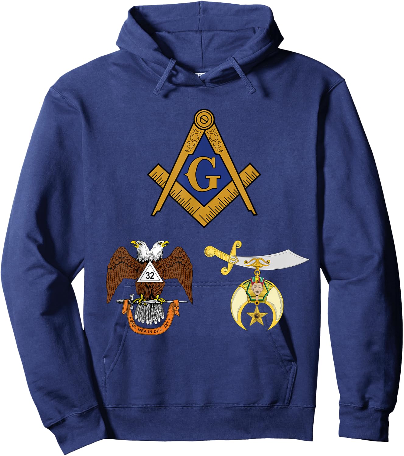 Master Mason 32nd Degree Shrine AASR Noble Masonic WD Blue Hoodie - Hoodie | Navy