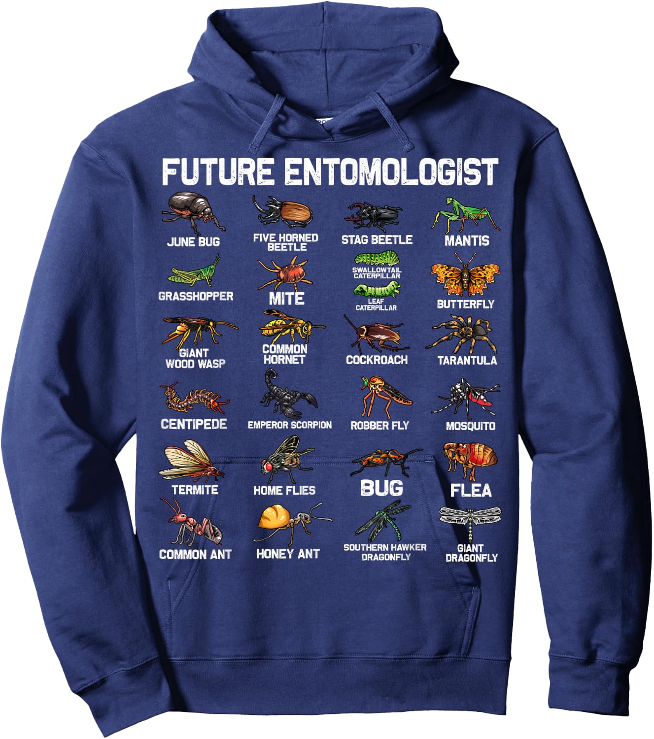 Funny Entomology Insect Bug Lover Men Women Boys Girls Kids Hoodie - Hoodie | Navy