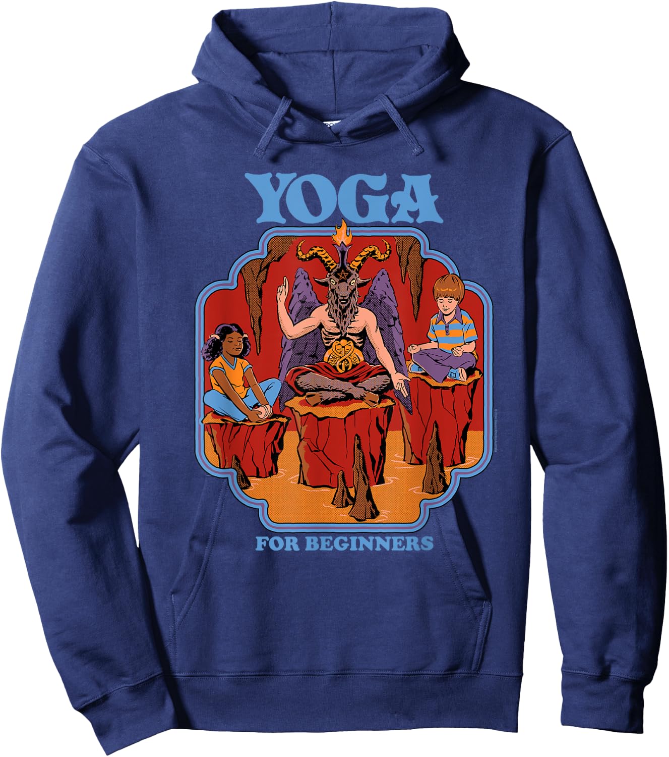 Steven Rhodes Yoga for Beginners Baphomet Demon Dark Humor Hoodie - Hoodie | Navy