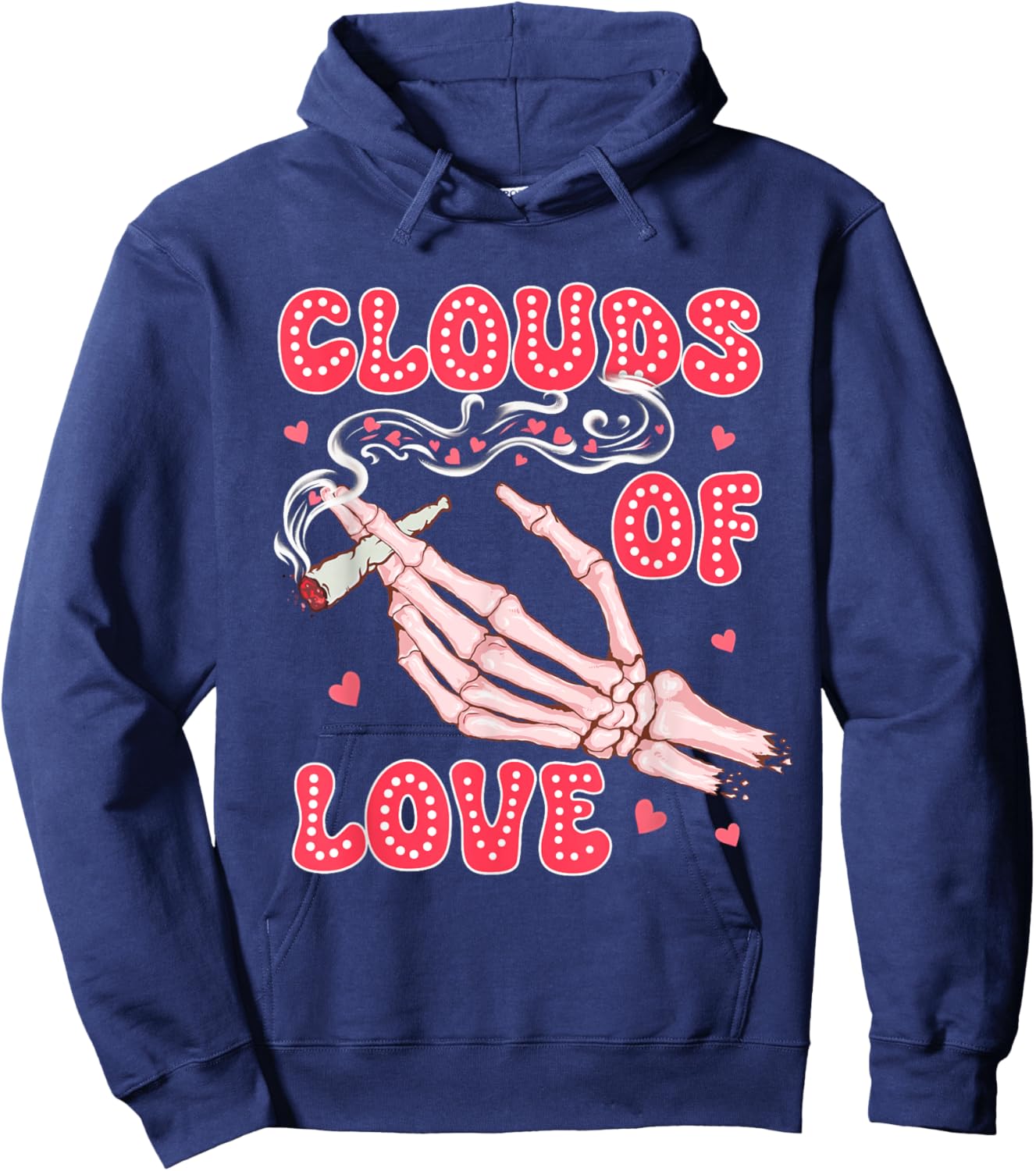 Valentine’s Day Cannabis Weed Stoner Smoking Clouds Of Loves Hoodie - Hoodie | Navy