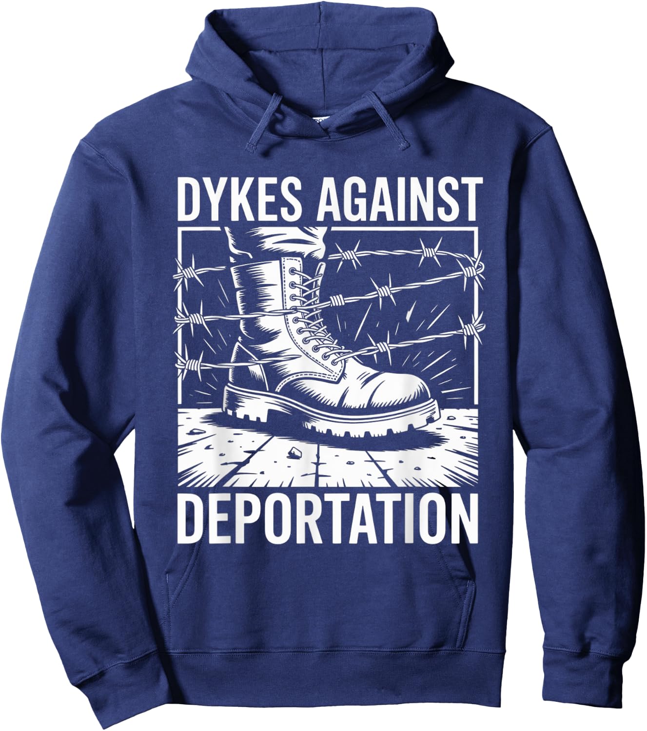 Retro Dykes Against Deportation Funny Hoodie - Hoodie | Navy