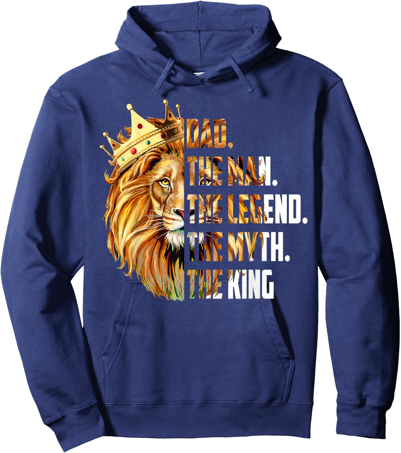 Lion Dad The Man The Myth The Legend Grandpa Father's Day Hoodie - Hoodie | Navy