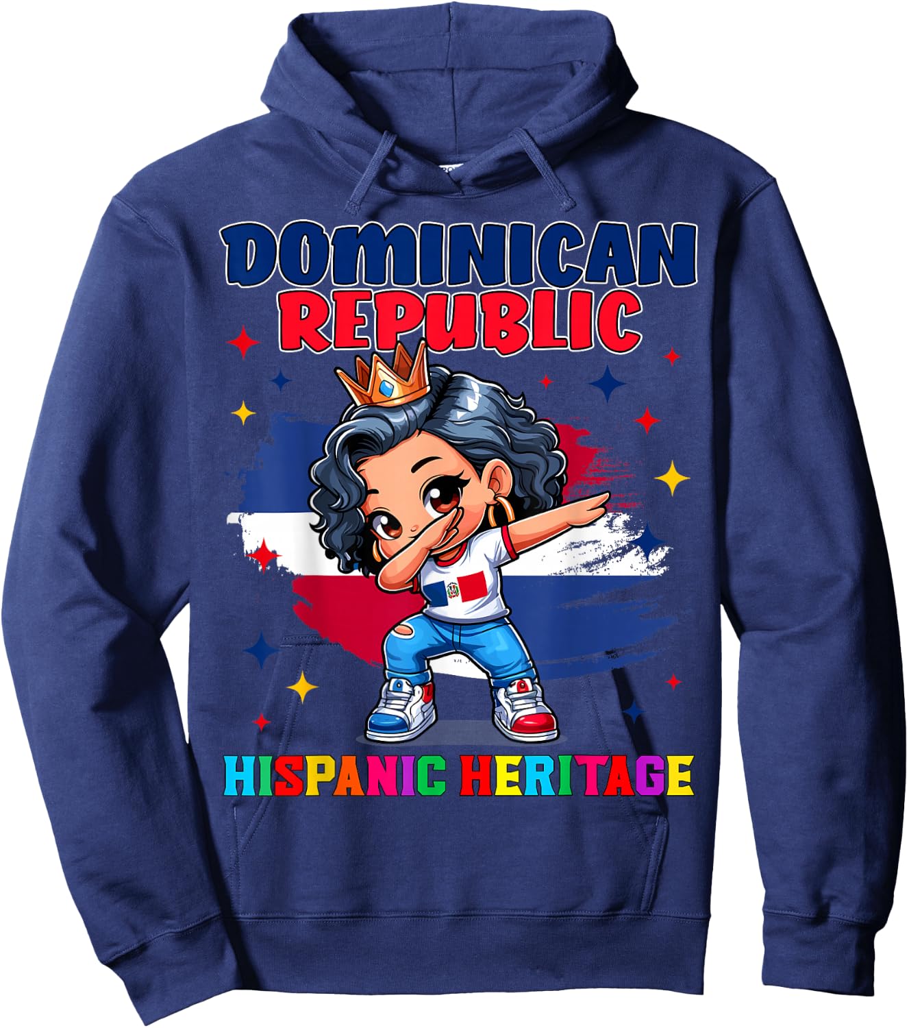 Dominican Republic Girl Hispanic Heritage Celebration kids Hoodie - Hoodie | Navy