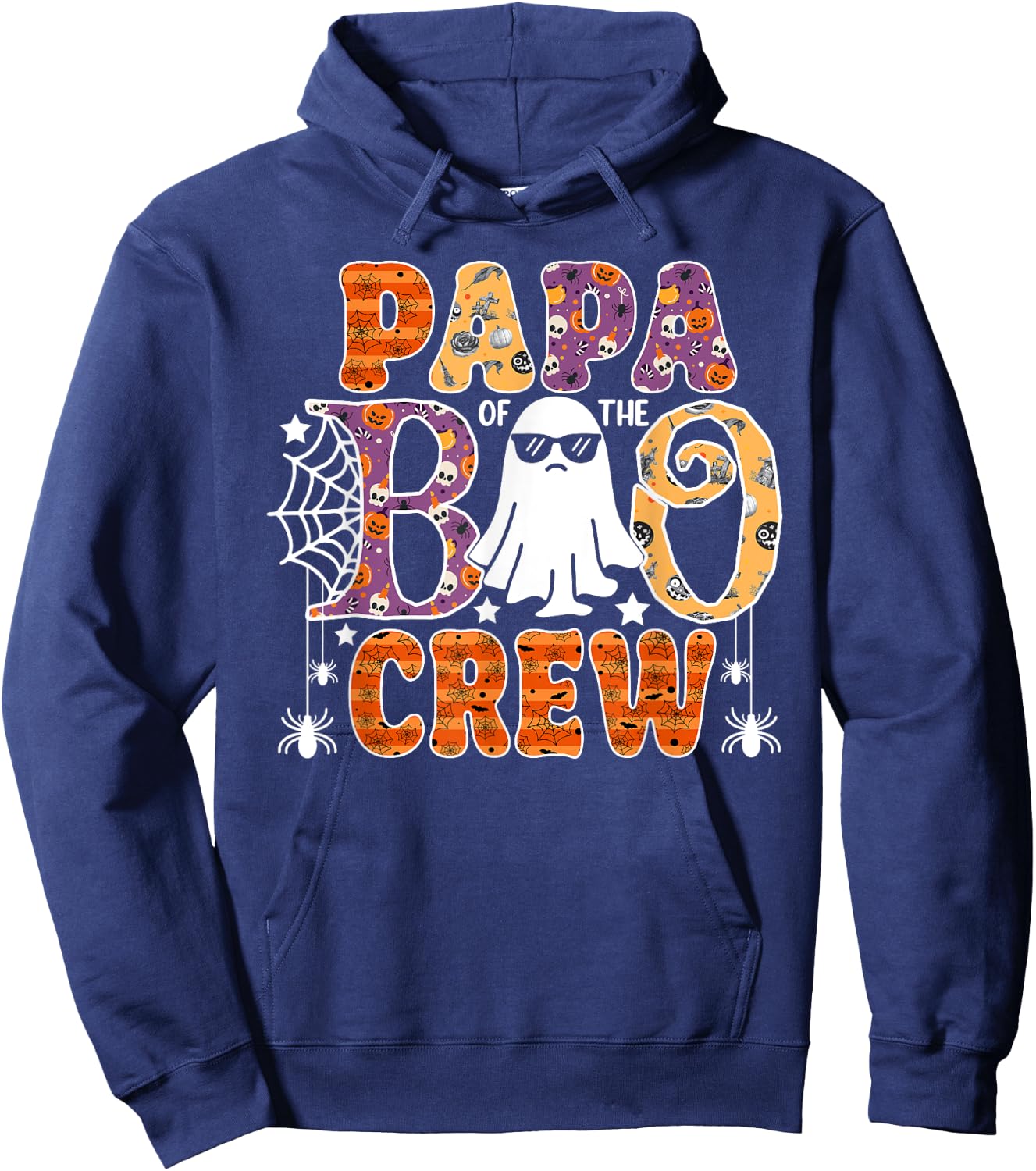 Papa Of The Boo Crew Funny Halloween Family Matching Hoodie - Hoodie | Navy