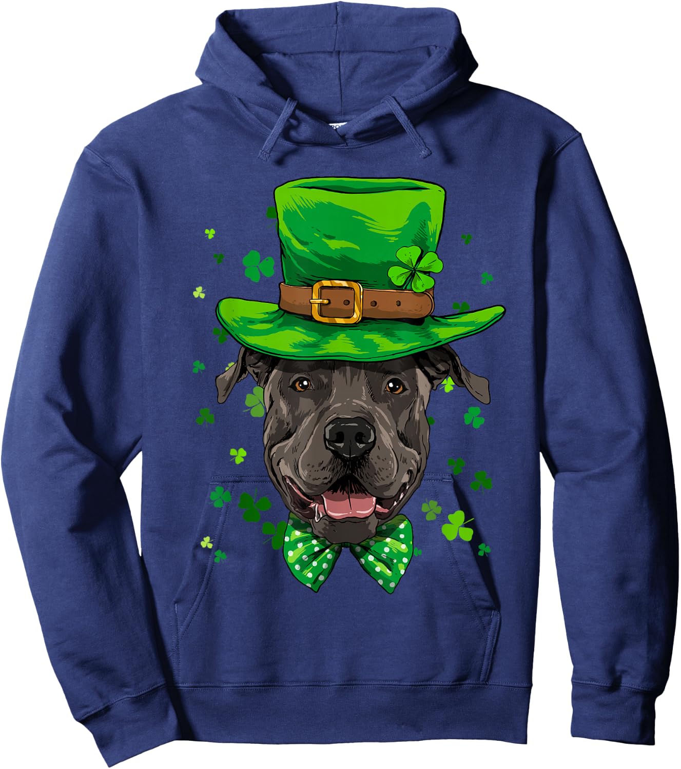 Pit Bull Leprechaun St Patricks Day Dog Pet Owner Lover Hoodie - Hoodie | Navy