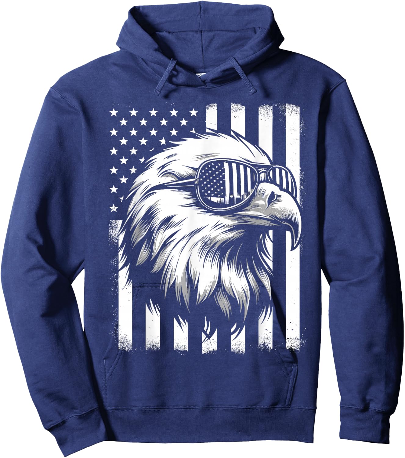Independence Day Bald Eagle 4th of July Patriotic Hoodie - Hoodie | Navy