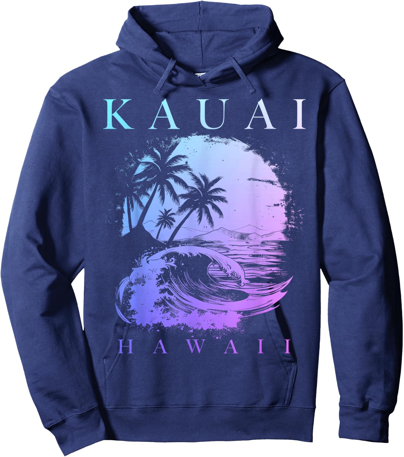 Kauai Hawaii Aloha Hawaiian Surf Surfer Vintage Hoodie - Hoodie | Navy