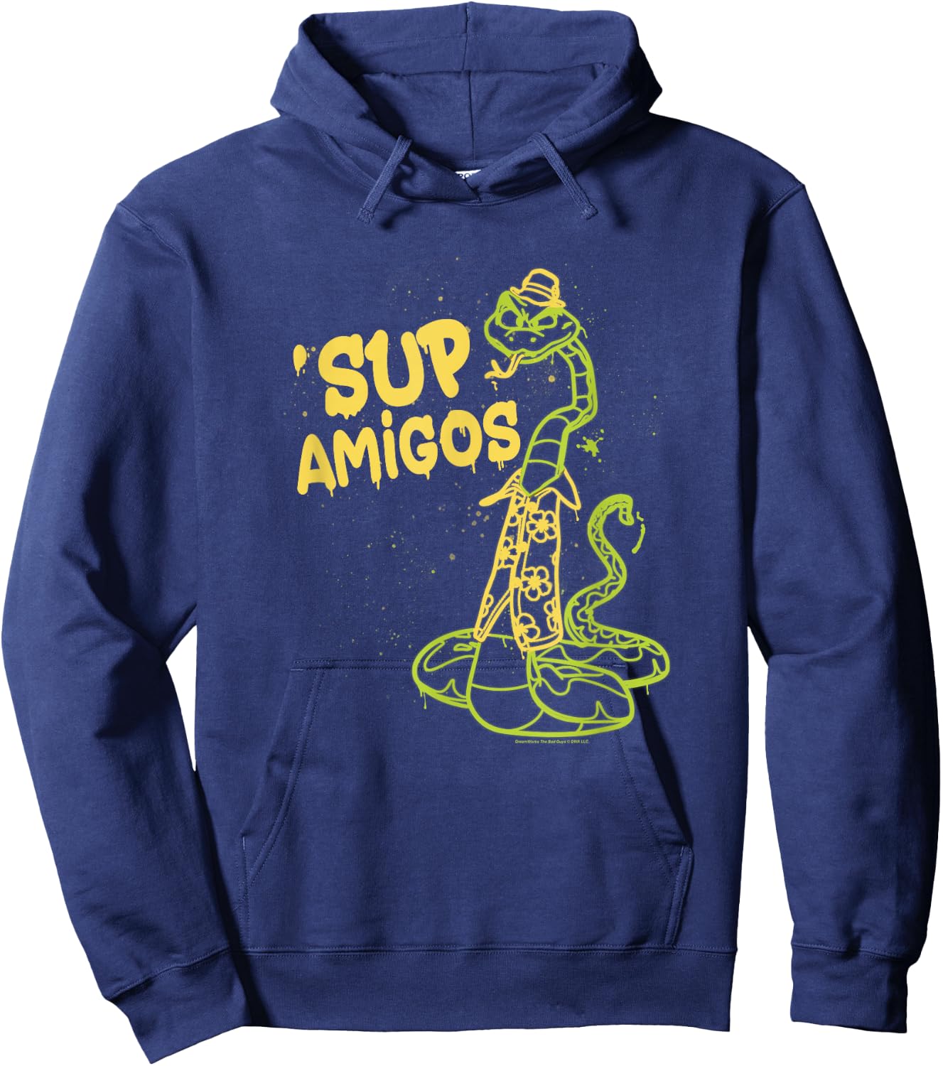 The Bad Guys Mr. Snake 'Sup Amigos Paint Drip Hoodie - Hoodie | Navy