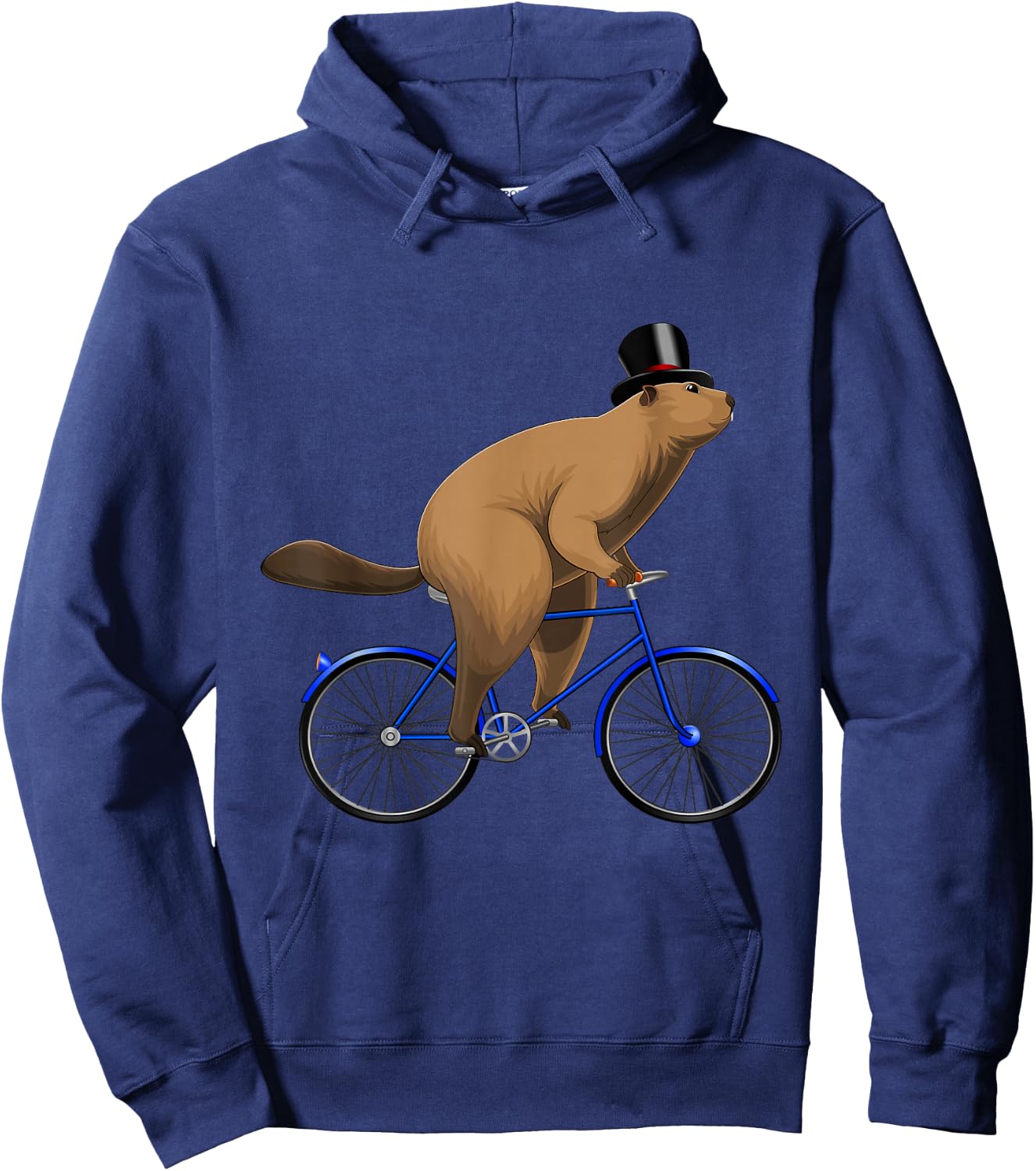Happy Ground Hog Day Riding A Bike Bicycle Hat Hoodie - Hoodie | Navy