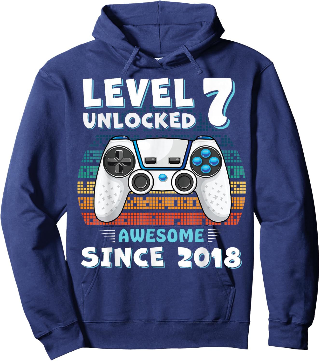 7 Year Old Bday Decorations Son Boy 7yr 2018 7th Birthday Hoodie - Hoodie | Navy