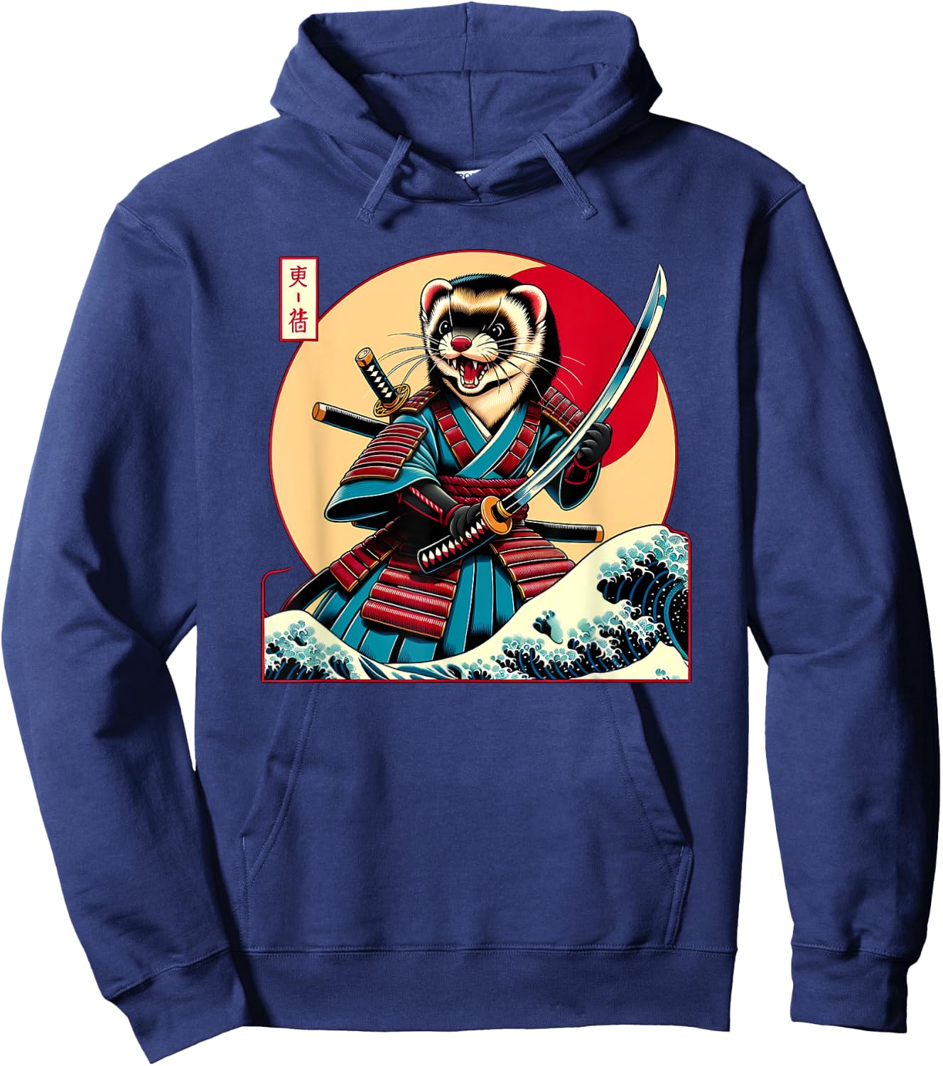 Otaku Ferret Samurai Hoodie - Hoodie | Navy