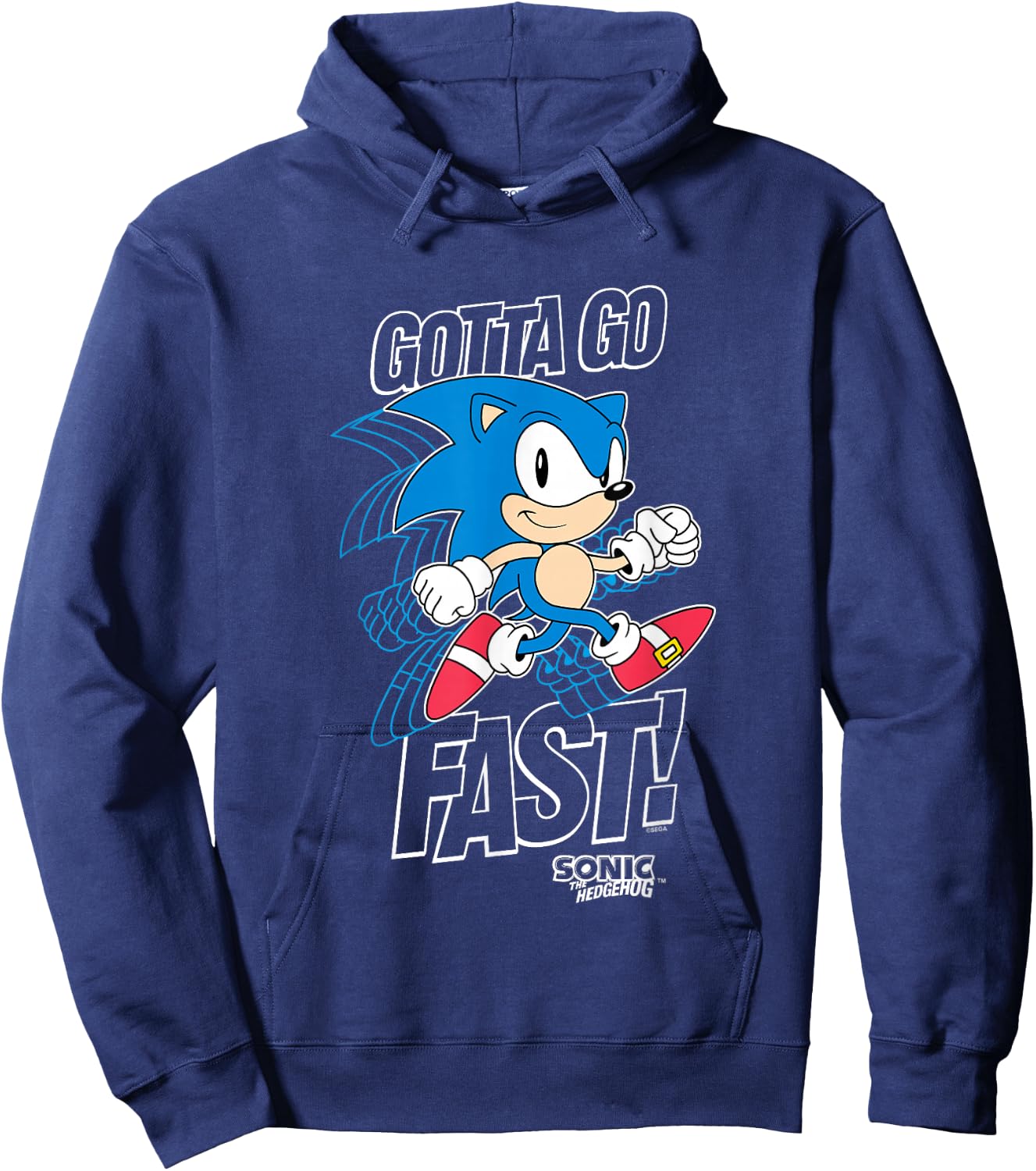 Sonic The Hedgehog Gotta Go Fast! Classic Sonic Retro Shot Hoodie - Hoodie | Navy