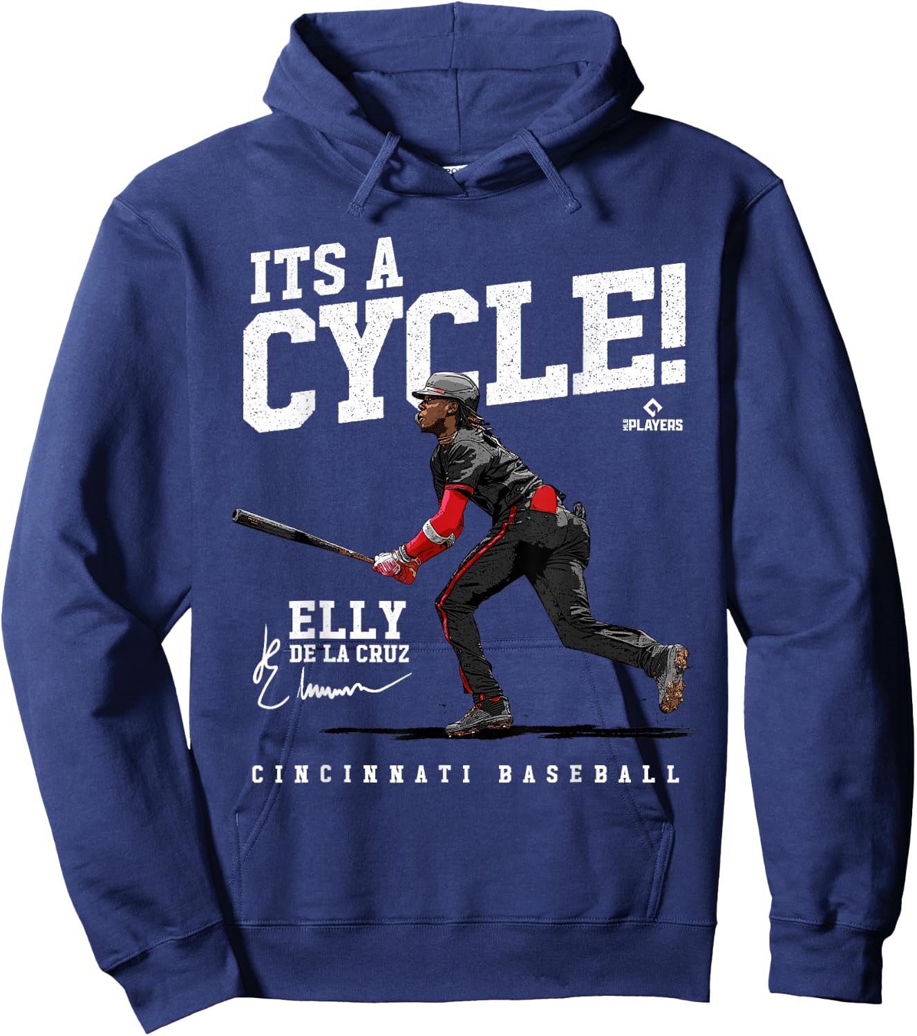 It's a Cycle! Elly De La Cruz Cincinnati MLBPA Hoodie - Hoodie | Navy