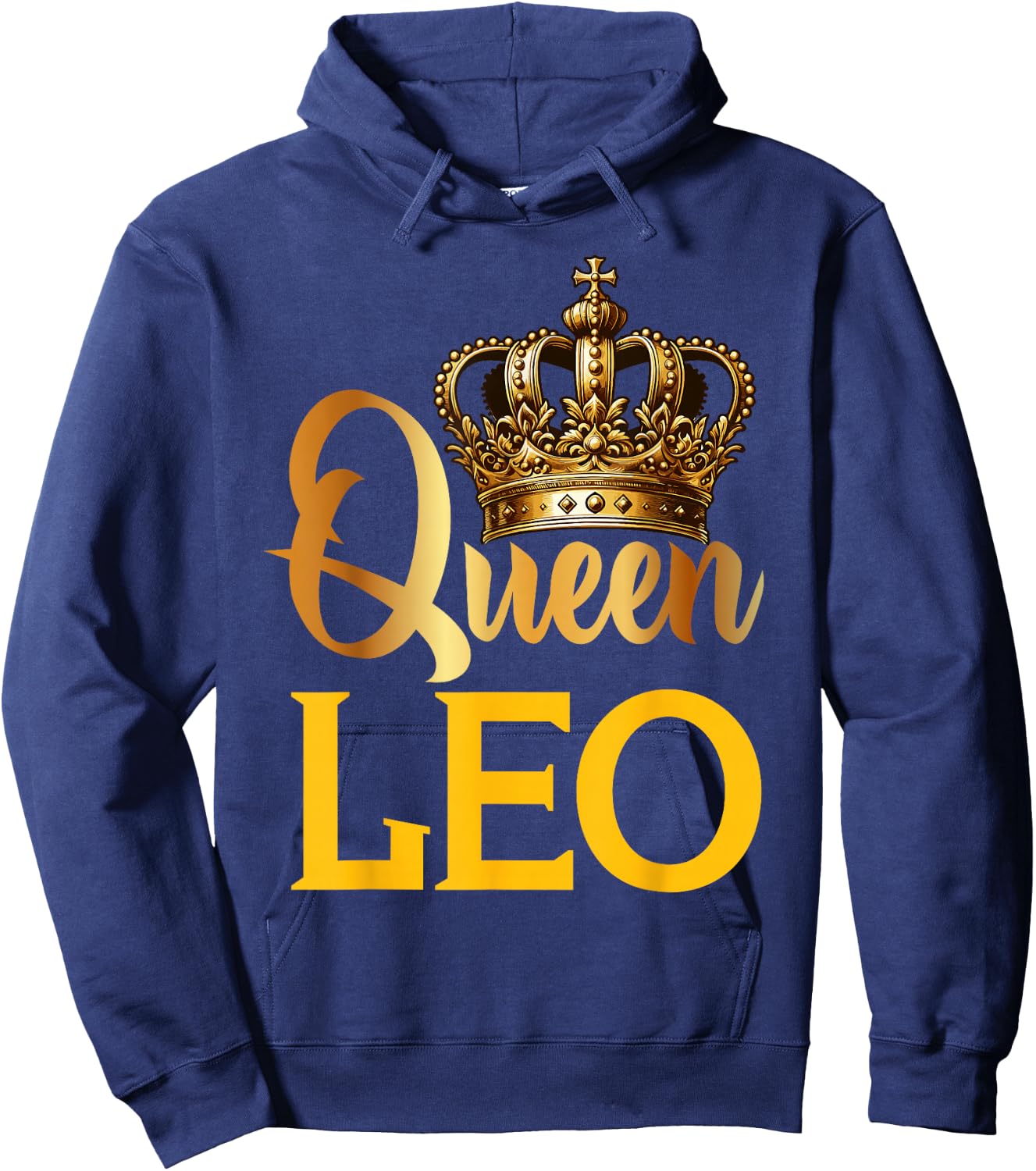Queen Leo Lion Zodiac Sign Crown Hoodie - Hoodie | Navy