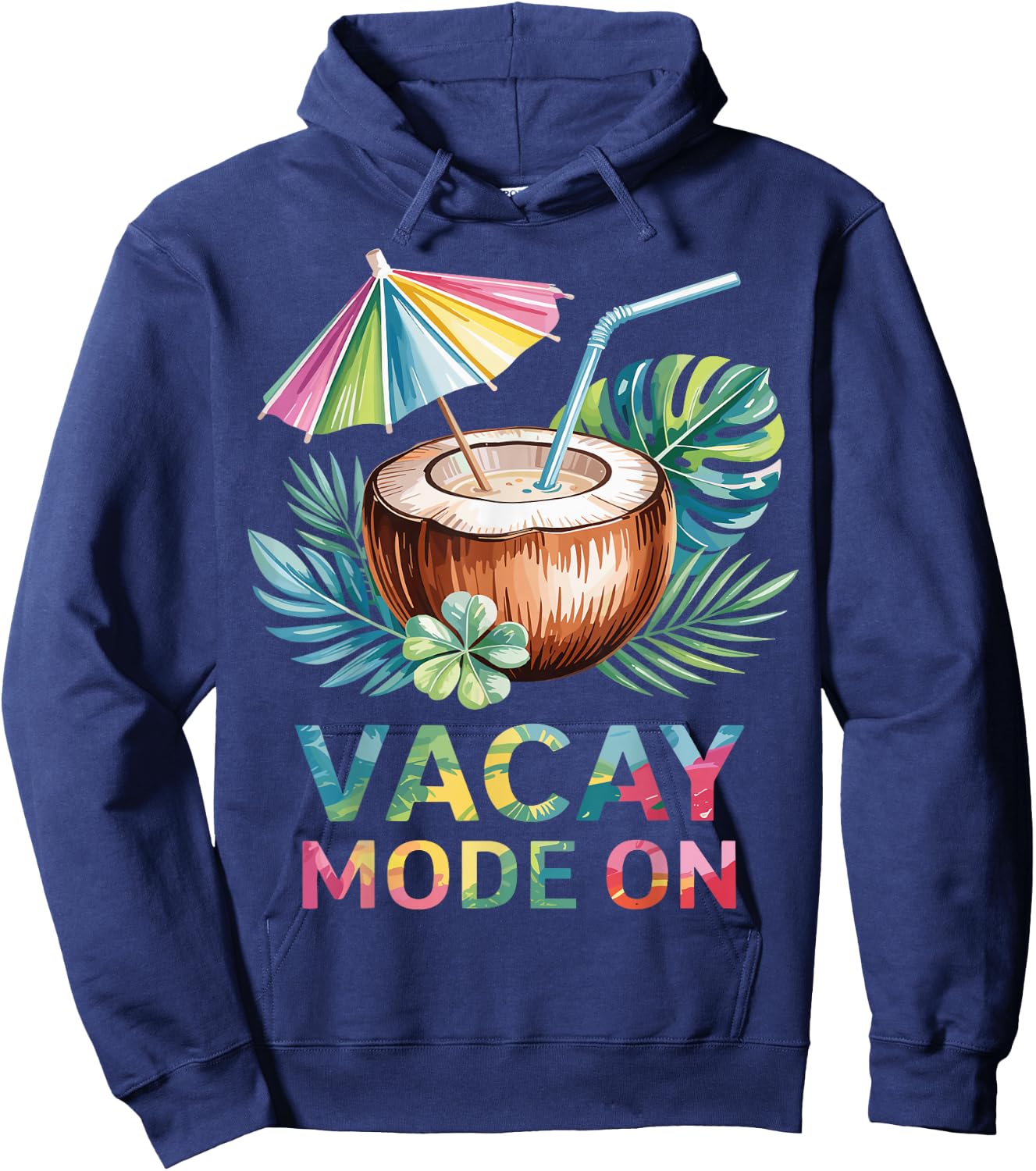 Vacay Mode On Cruise Life Tropical Coconut Travel Vacation Hoodie - Hoodie | Navy