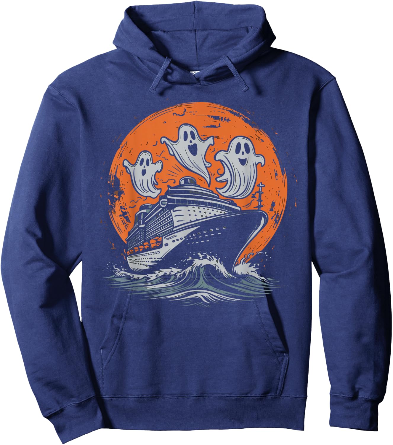 Cruise Ship, Costume, Vacation, Spooky Hoodie - Hoodie | Navy