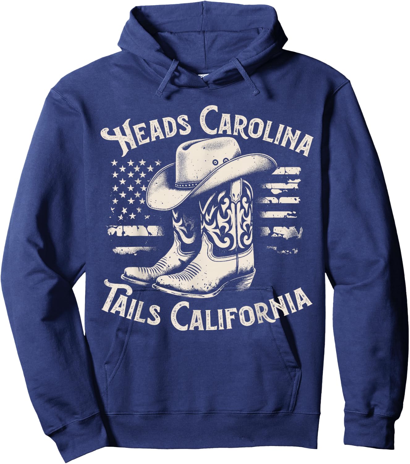 Heads Carolina Tail California Retro Vintage Country Hoodie - Hoodie | Navy