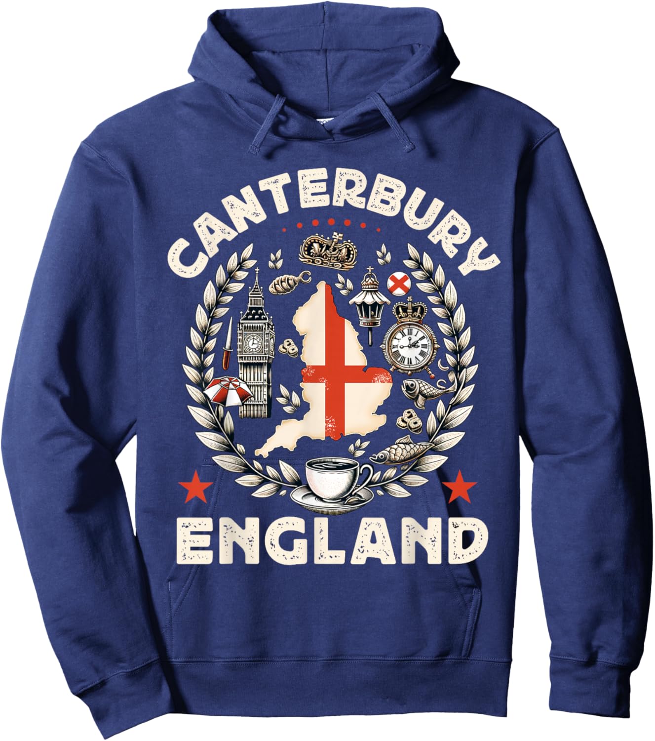 Canterbury Souvenir England United Kingdom Travel Hoodie - Hoodie | Navy