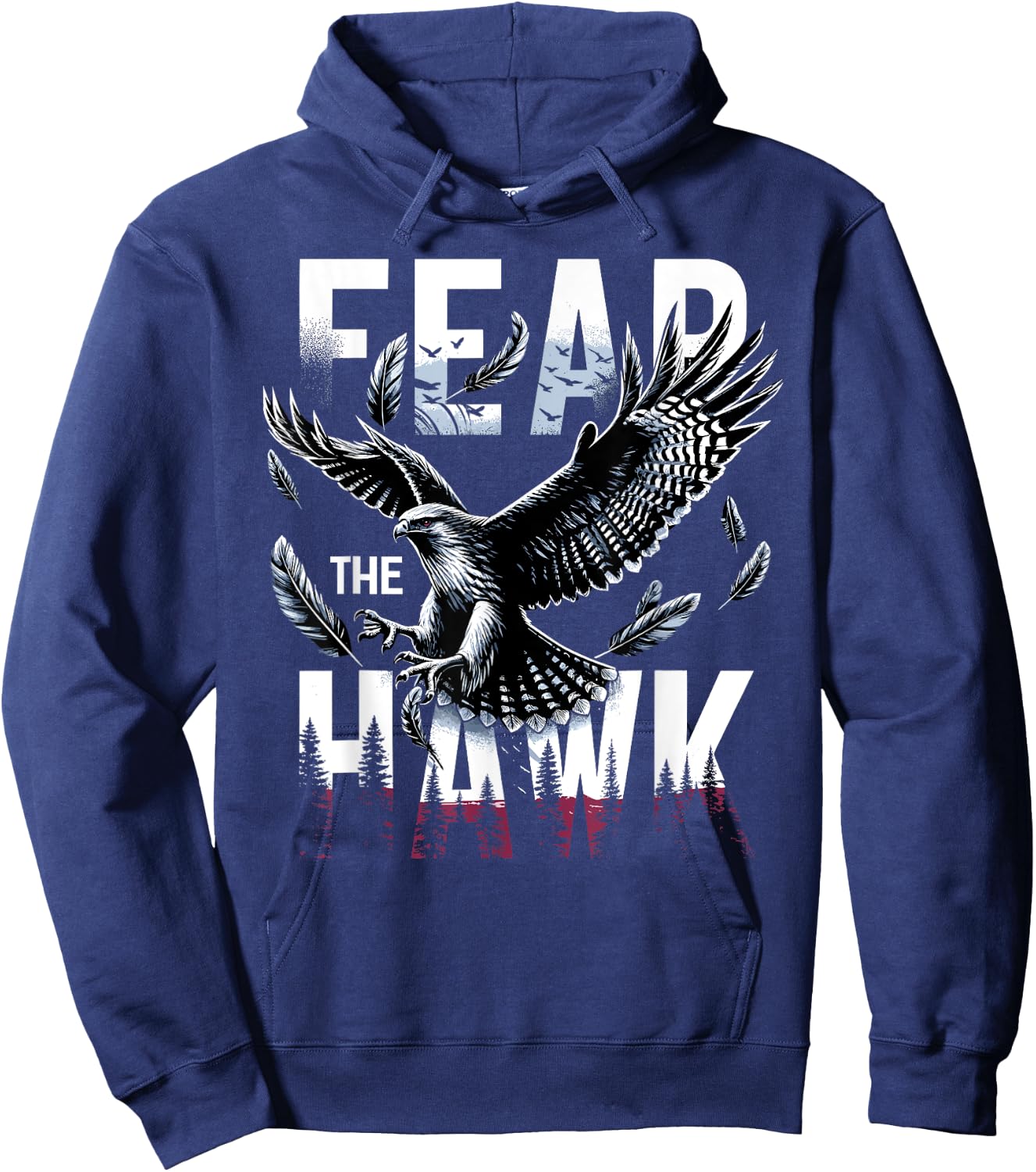 Fear The HAWK HAWKS Girls Boys Hawks Hoodie - Hoodie | Navy