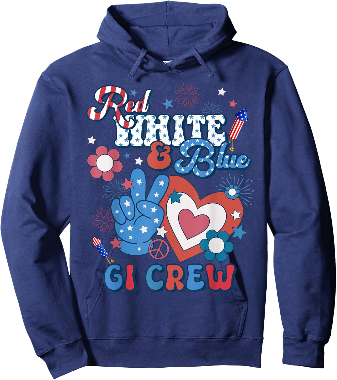 Red White & Blue GI Crew Endoscopy RN Nurse 4th Of July Women Men Hoodie - Hoodie | Navy