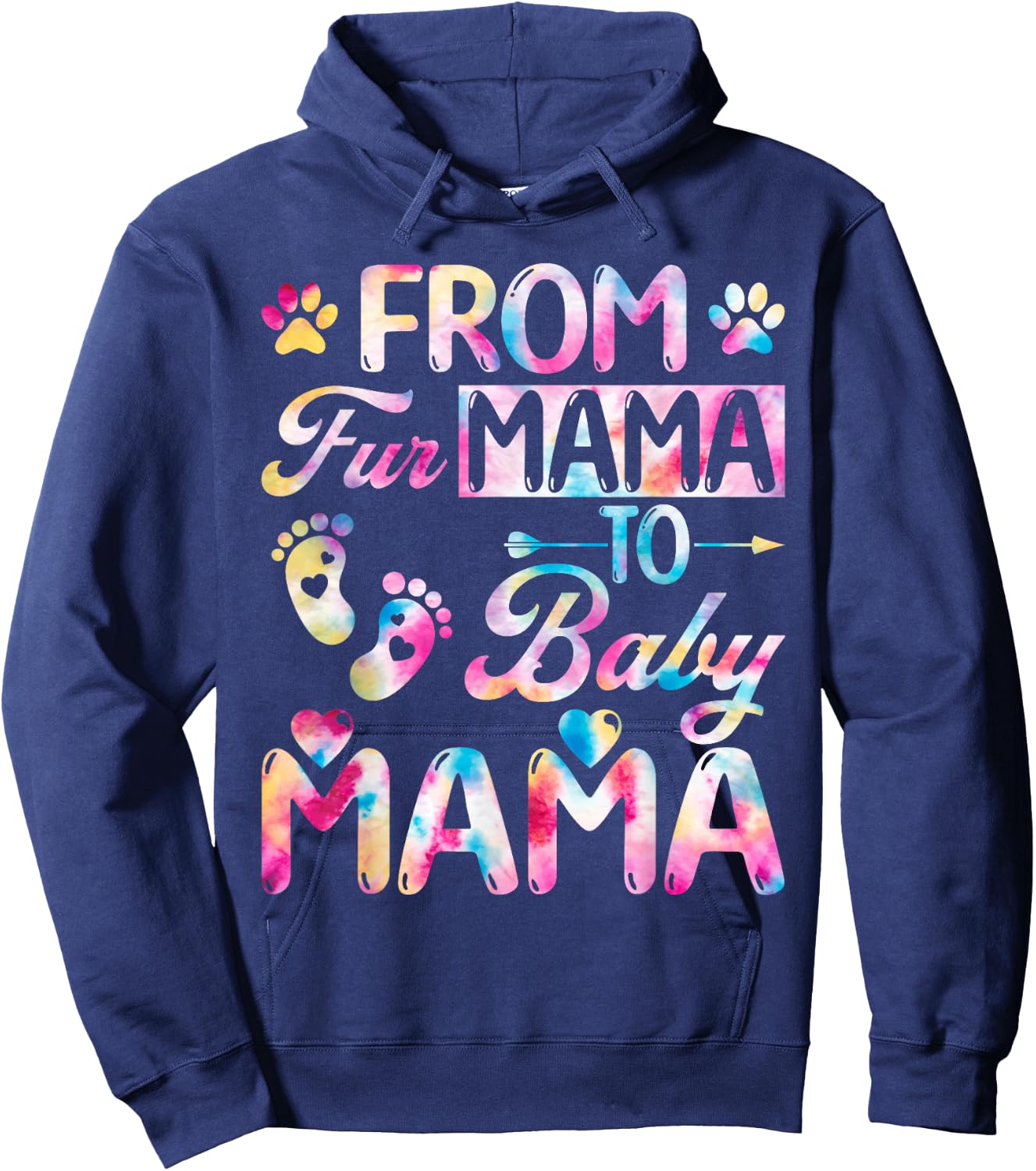 From Fur Mama to Baby Mama Adorable Pregnancy Announcement Hoodie - Hoodie | Navy