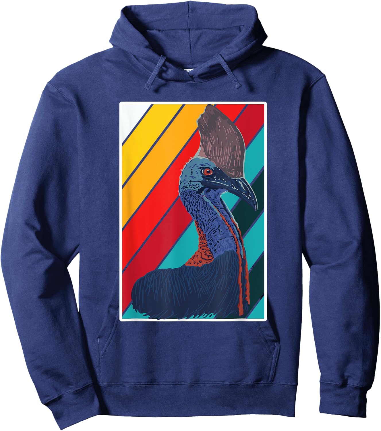 Great Cassowary Retro Outfit Love Australian Birds Hoodie - Hoodie | Navy